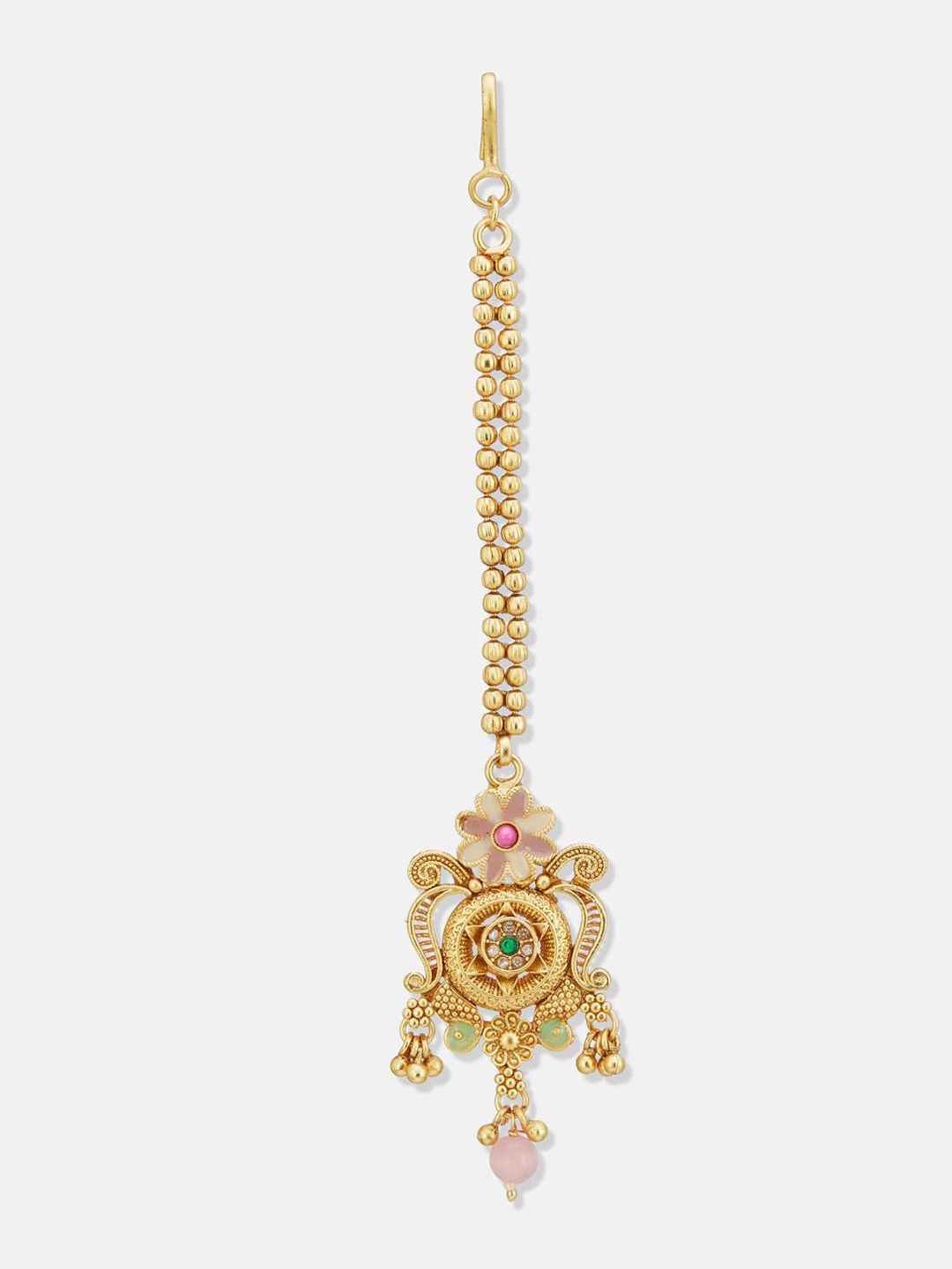 ATIBELLE Set of 3 Gold-Plated Kundan Studded Maang Tikka Head Jewellery