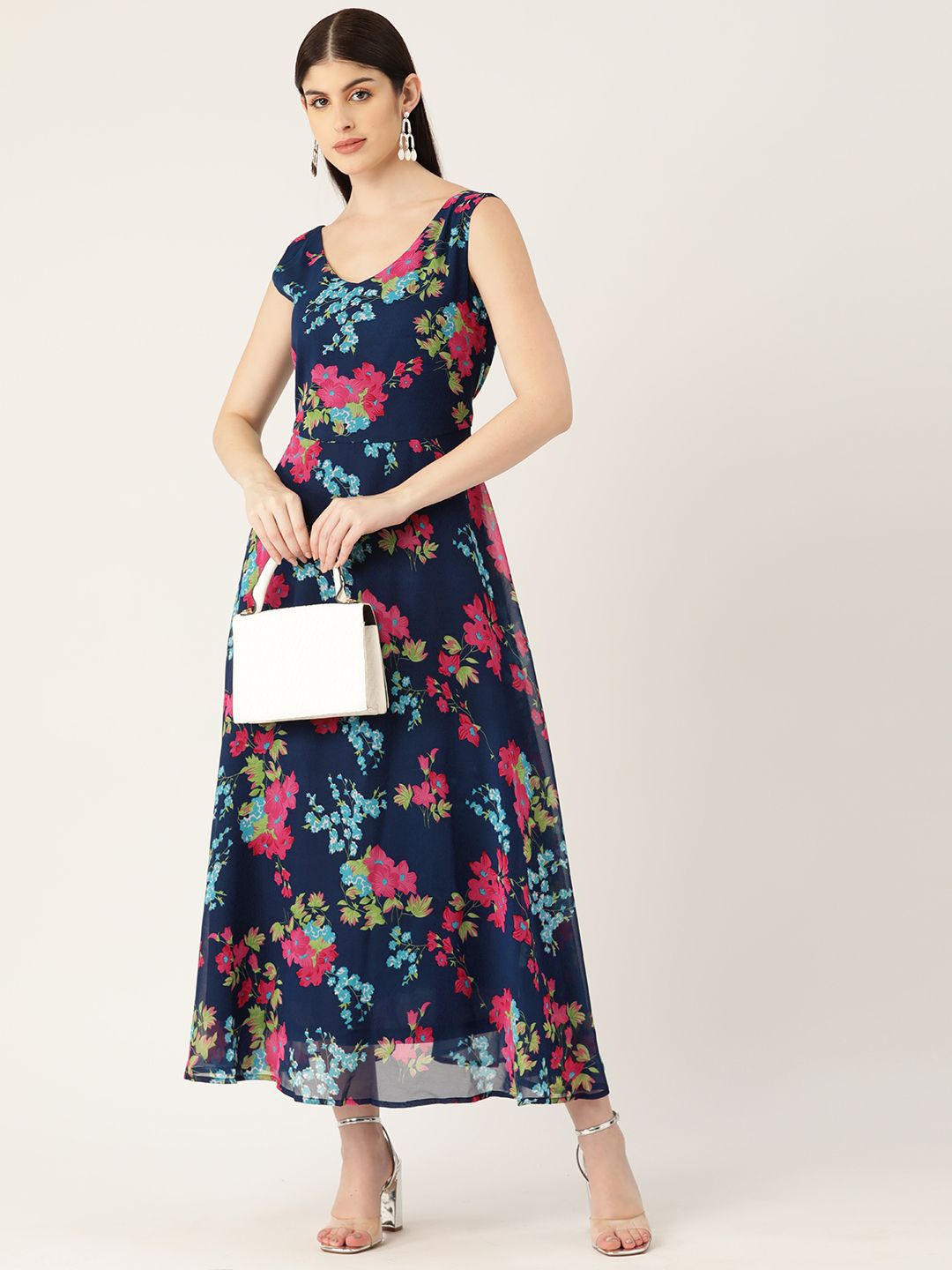 Deewa Women Floral Print Georgette A-Line Maxi Dress-picture-28