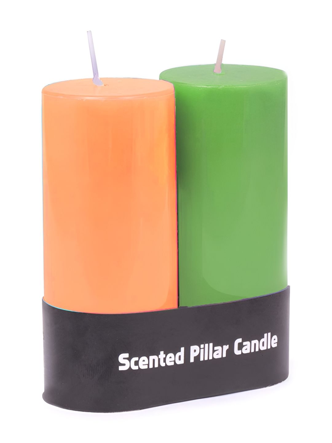PEEPALCOMM Green & Orange 2 Pieces Pillar Candle-picture-38