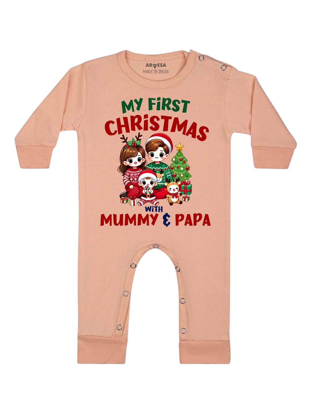 Arvesa My First Christmas Printed Bodysuit-picture-36