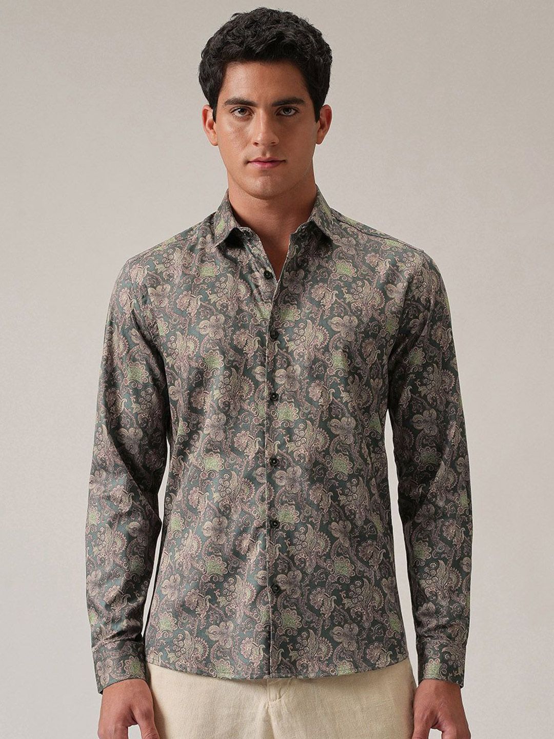 Banana Club Men Classic Slim Fit Ethnic Printed Casual Shirt-picture-14