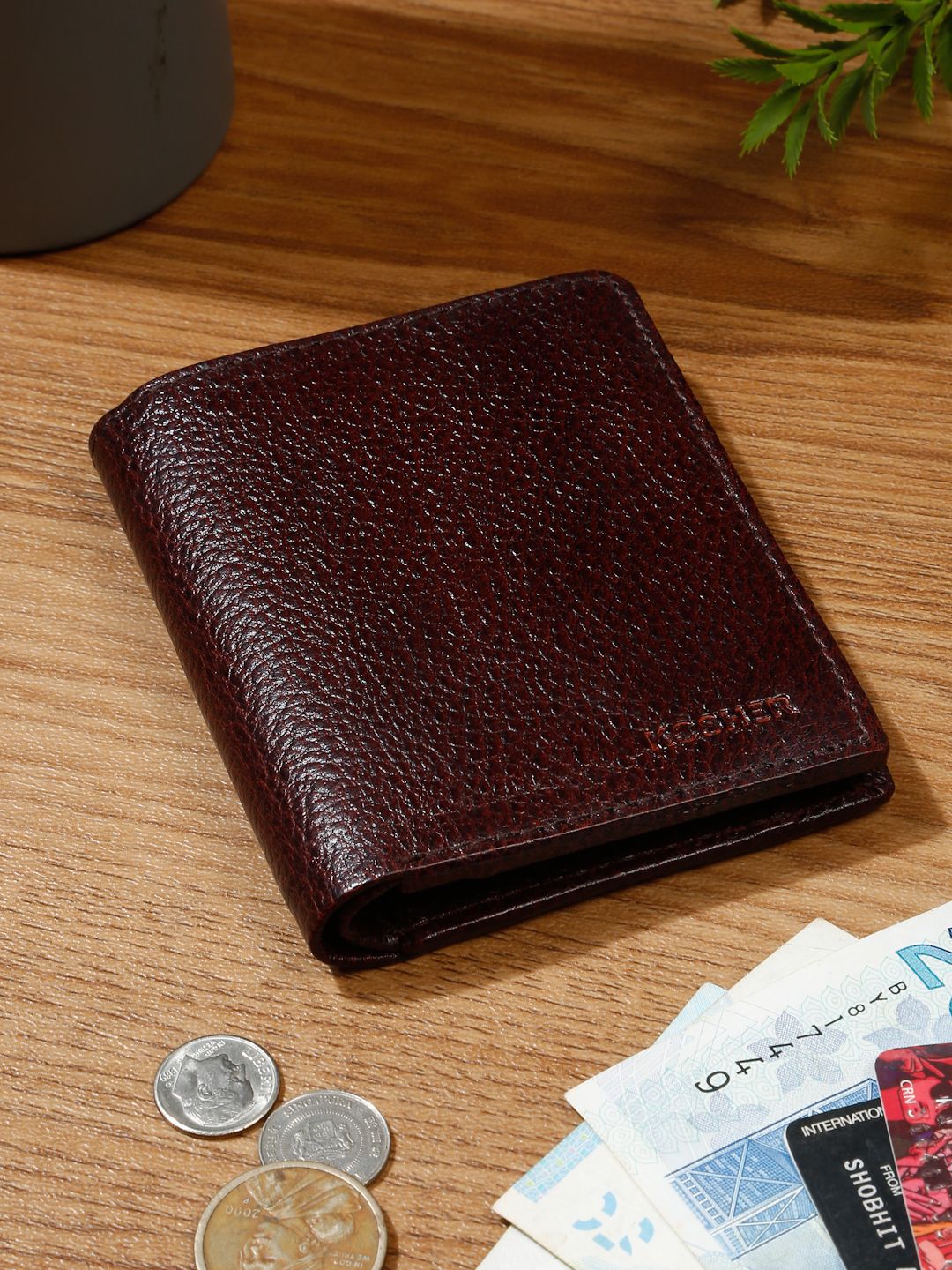 Kosher Men Textured Leather Two Fold Wallet-picture-16