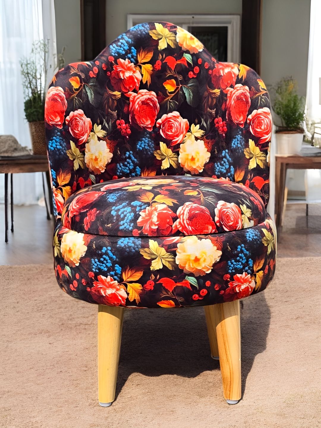 Shadowkart Black & Red Printed Wooden Ottomans-image-41