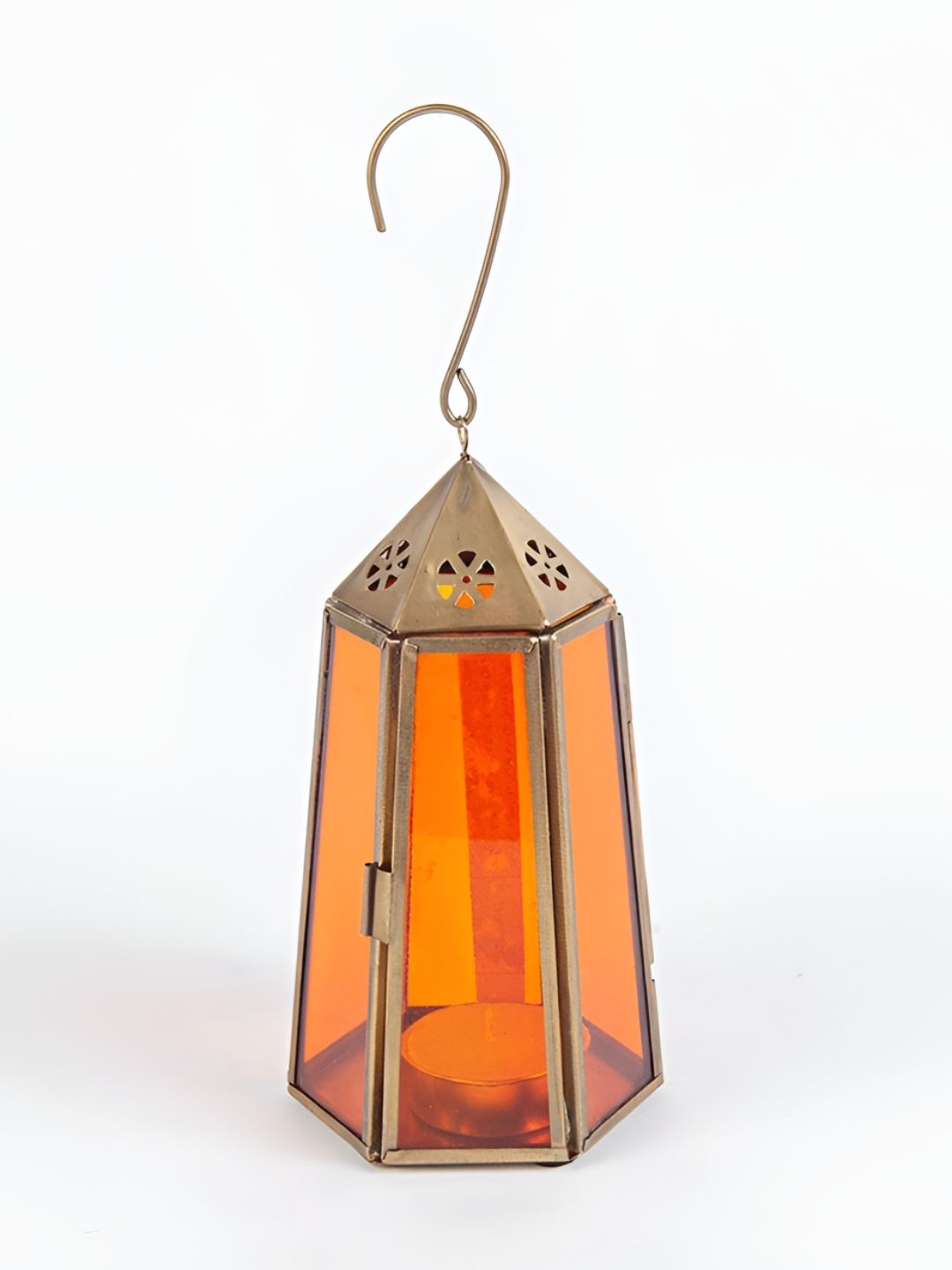 Fabindia Gold-Toned Glass Rectangle Table Lamp-image-44