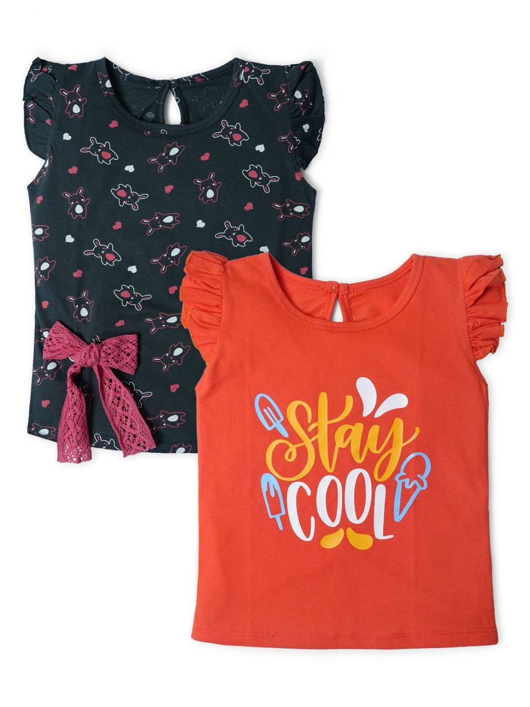 Nino Togs Girls Typography 2 Printed Bio Finish Applique T-shirt-picture-19