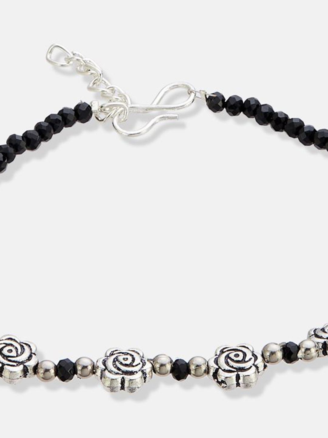 ATIBELLE Set Of 2 Silver-Plated Artificial Beads Anklet