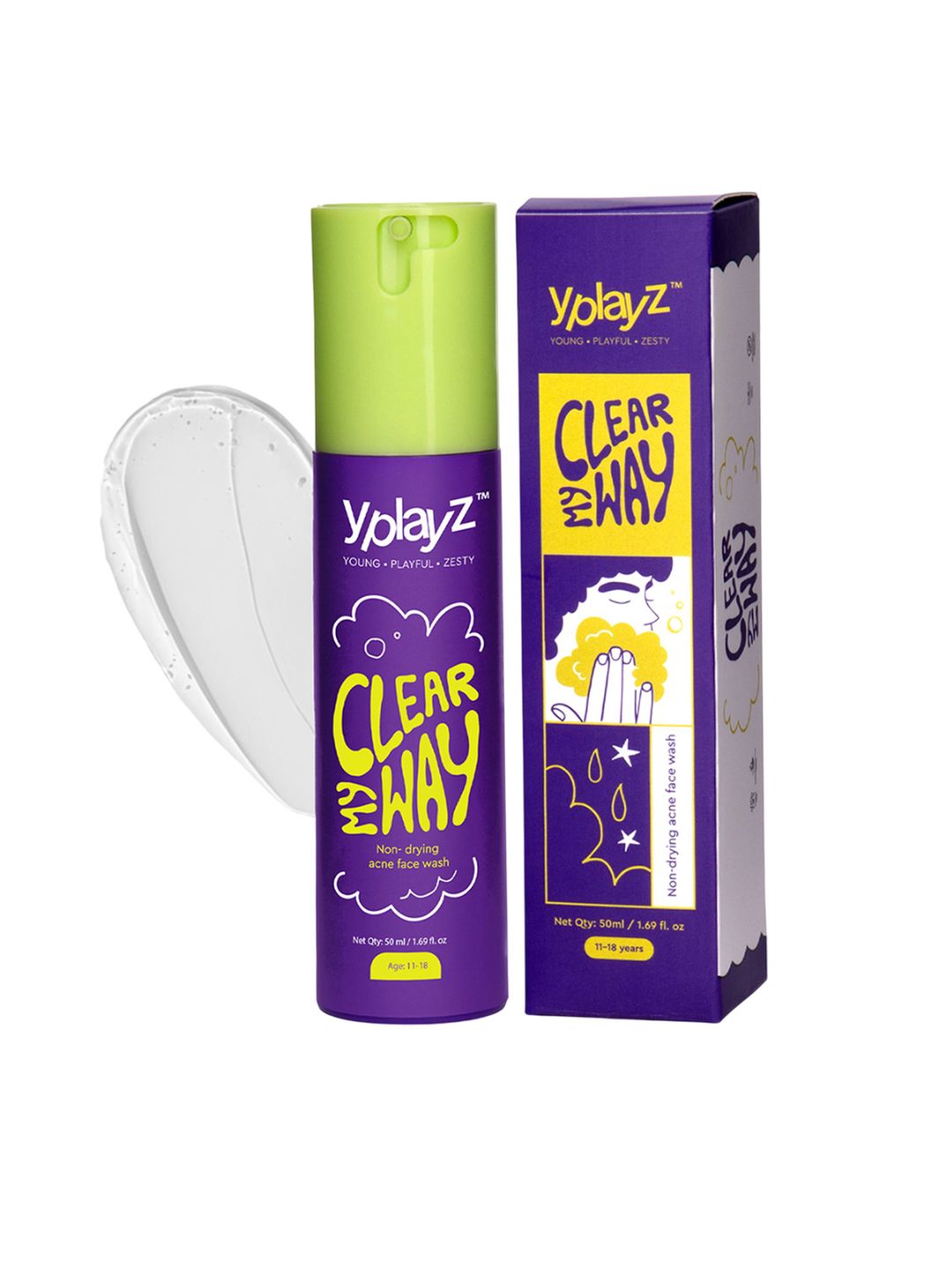 YplayZ Unisex Kids Clear My Way Non Drying Acne Face Wash - 50 ml