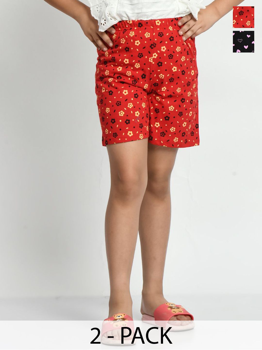 BAESD Girls Pack of 2 Floral Printed Shorts-picture-28