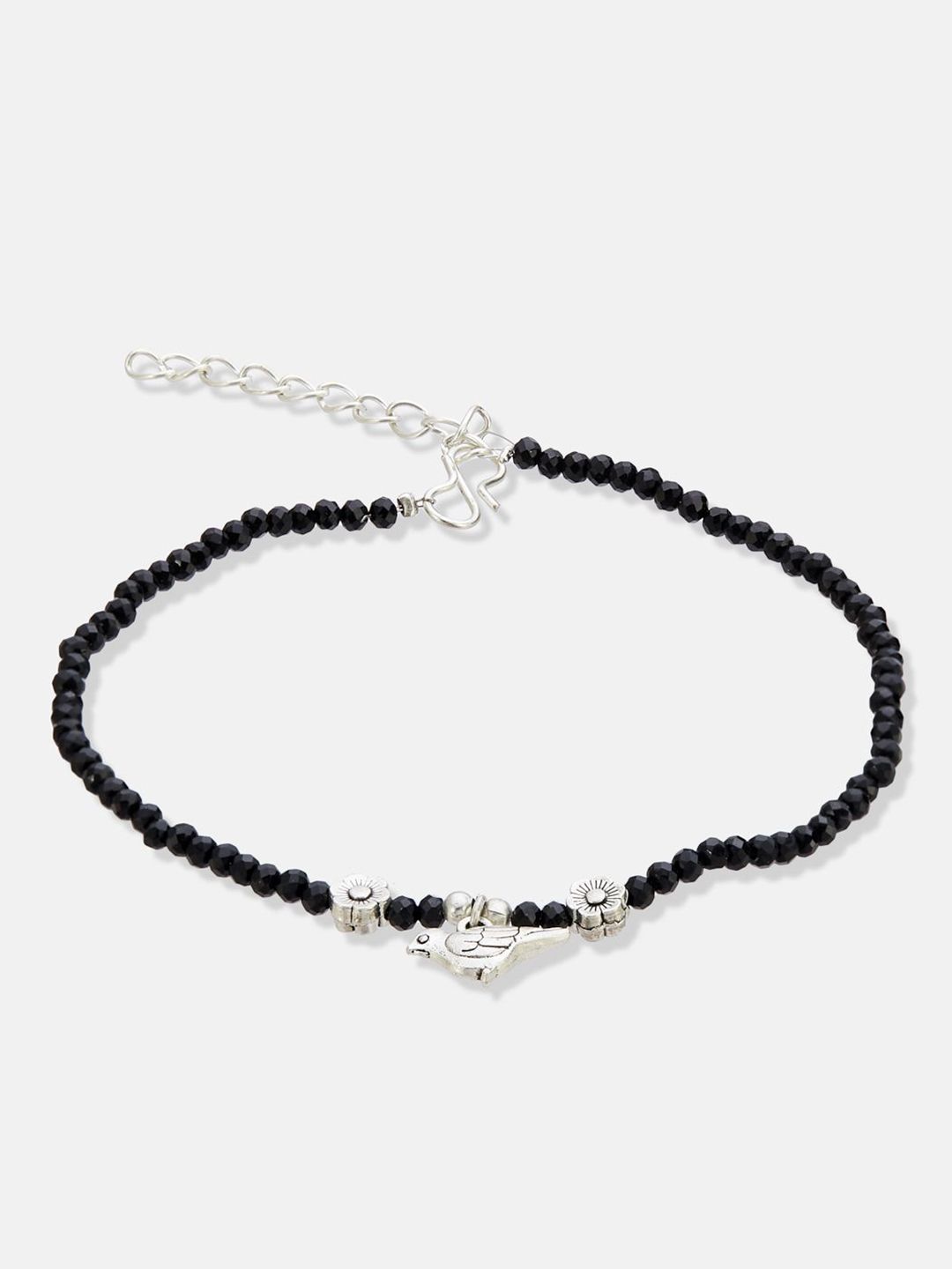 ATIBELLE Set Of 2  Silver-Plated Artificial Beads Anklet