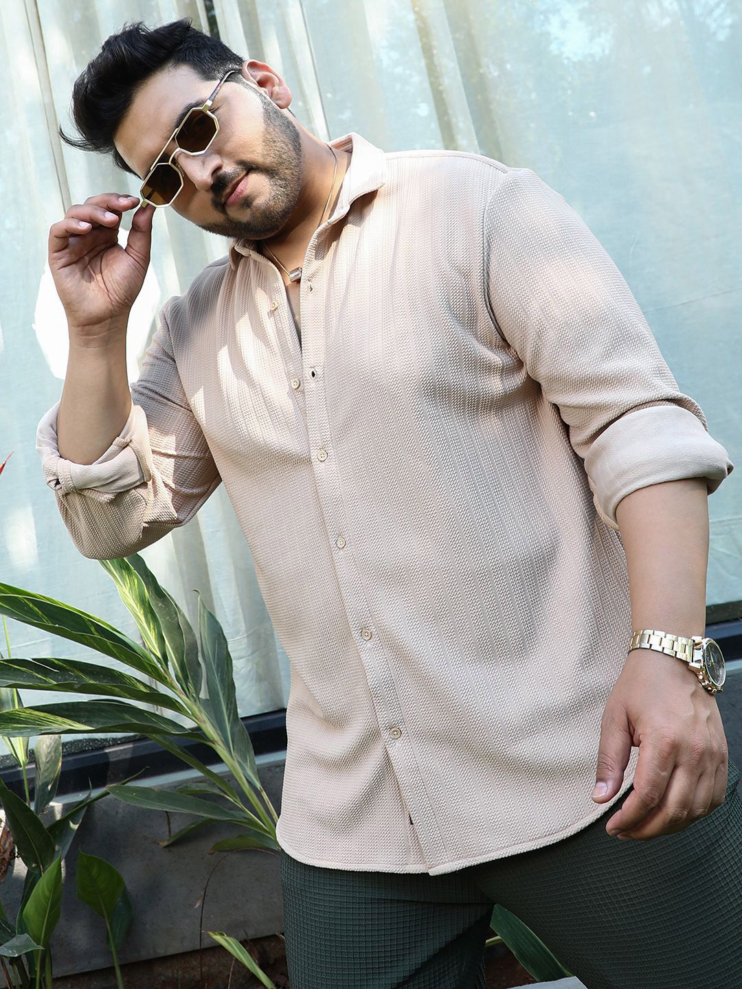 Instafab Plus Men Comfort Opaque Casual Shirt-picture-31