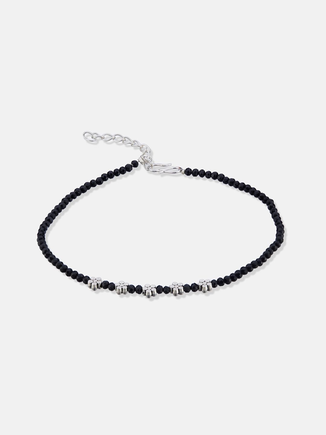 ATIBELLE Silver-Plated Artificial Stones and Beads Anklet