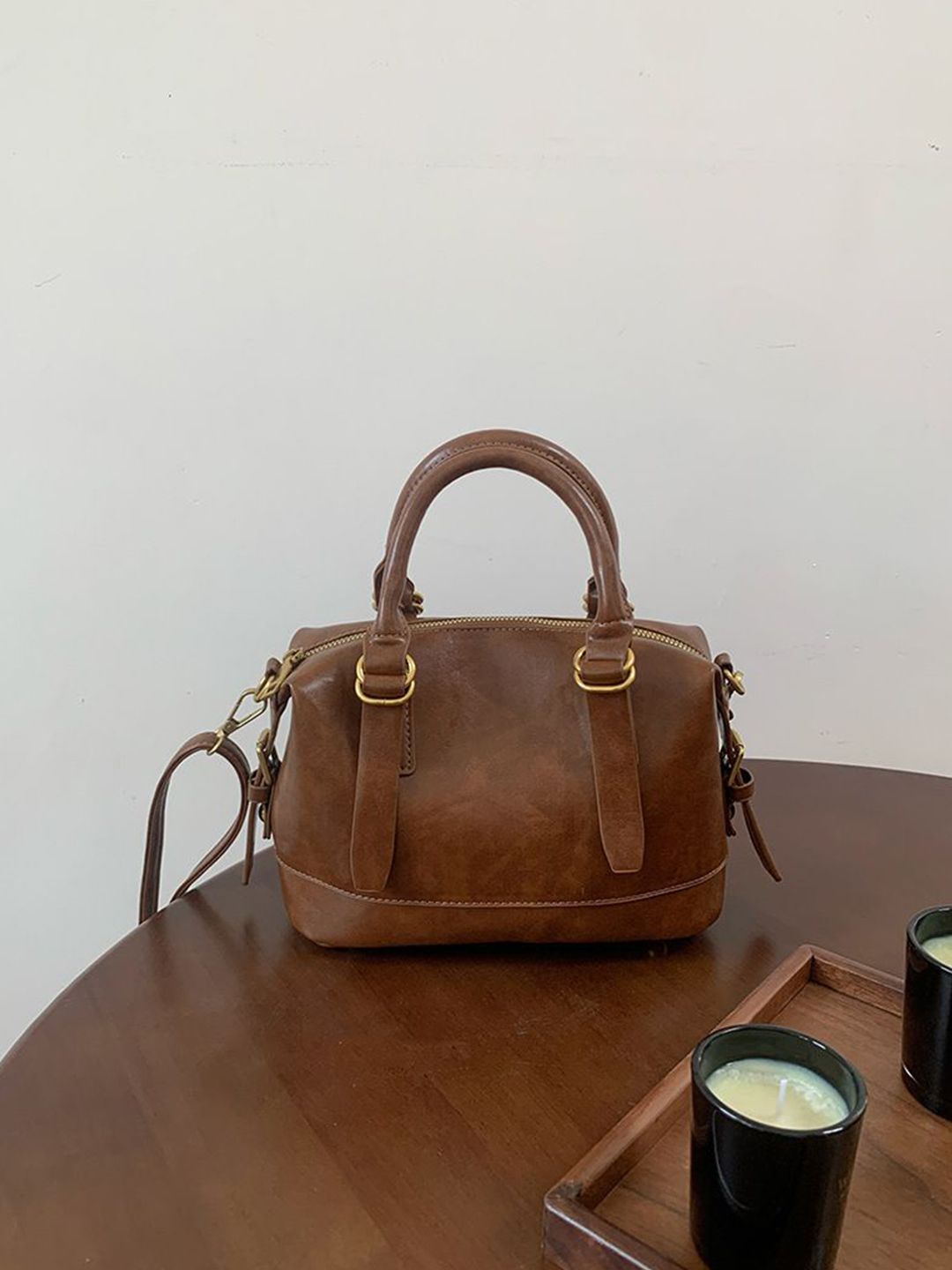 corsica DressBerry PU Oversized Structured Handheld Bag with Tasselled-picture-12