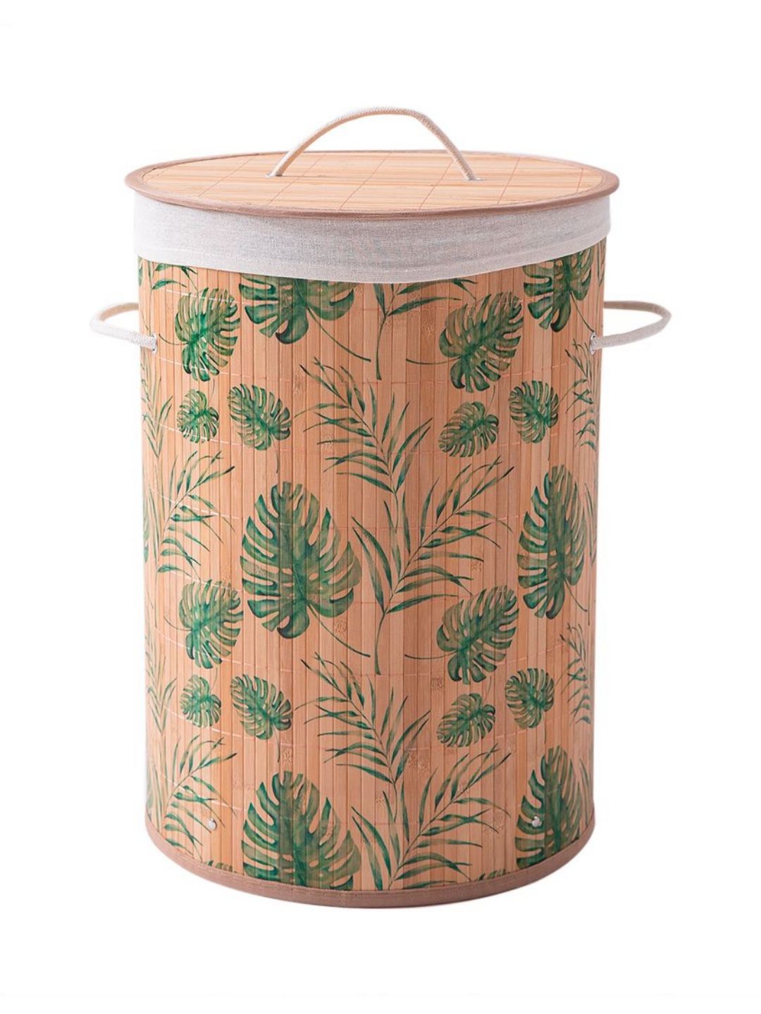 HOKIPO Eco-Friendly Foldable Bamboo Laundry Basket Hamper With Lid Large 61 Litre-picture-54