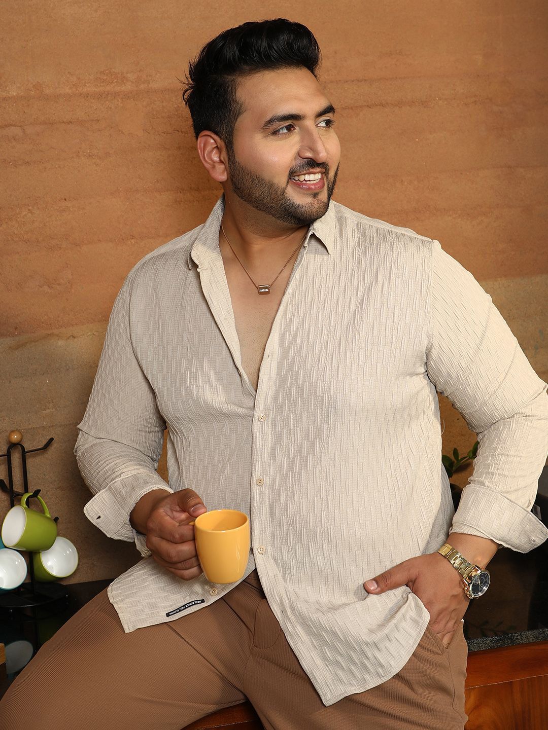 Instafab Plus Men Comfort Opaque Casual Shirt-picture-17