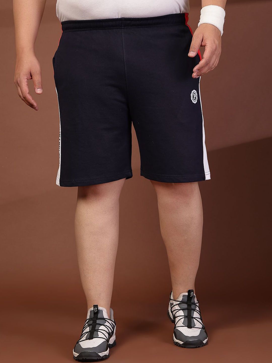 plusS Men Regular Fit Mid-Rise Sports Shorts-picture-49
