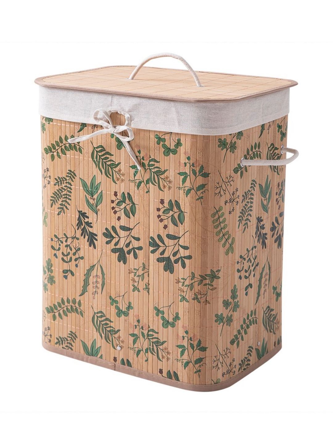 HOKIPO Eco-Friendly Foldable Bamboo Laundry Basket Hamper With Lid Large - 60 Liter-picture-12