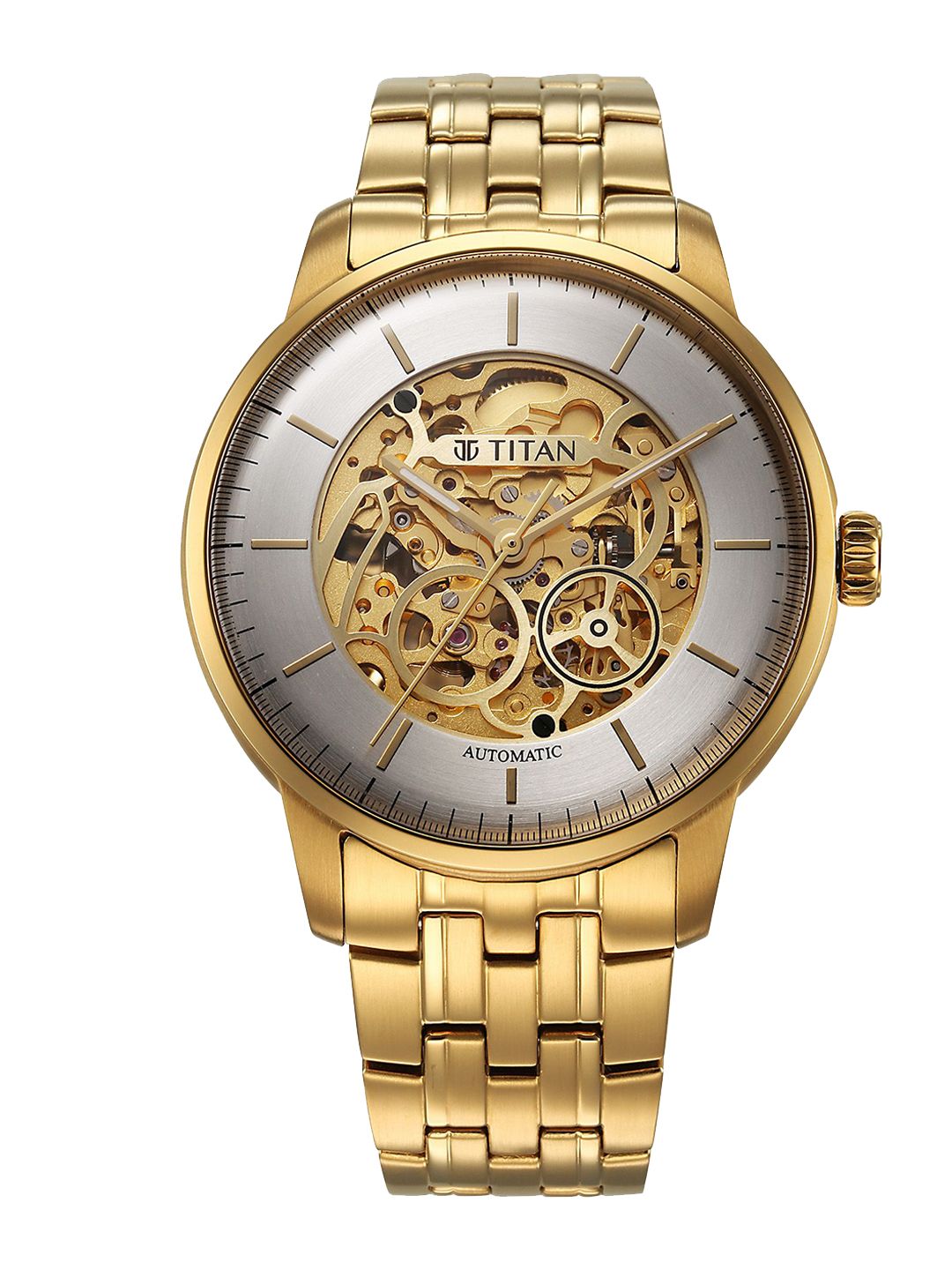 Titan Men Stainless Steel Bracelet Style Straps Analogue Automatic Motion Powered Watch-image-38