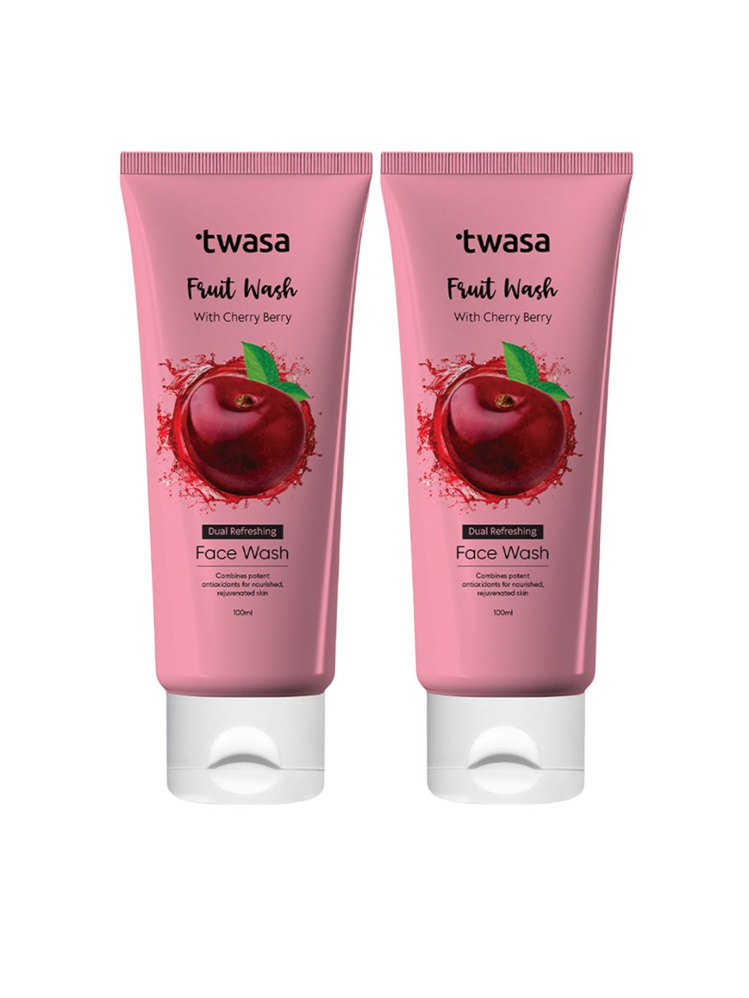 Twasa Set Of 2 Fruit Wash With Cherry Berry Dual Refreshing Face Wash - 100 ml Each-image-21