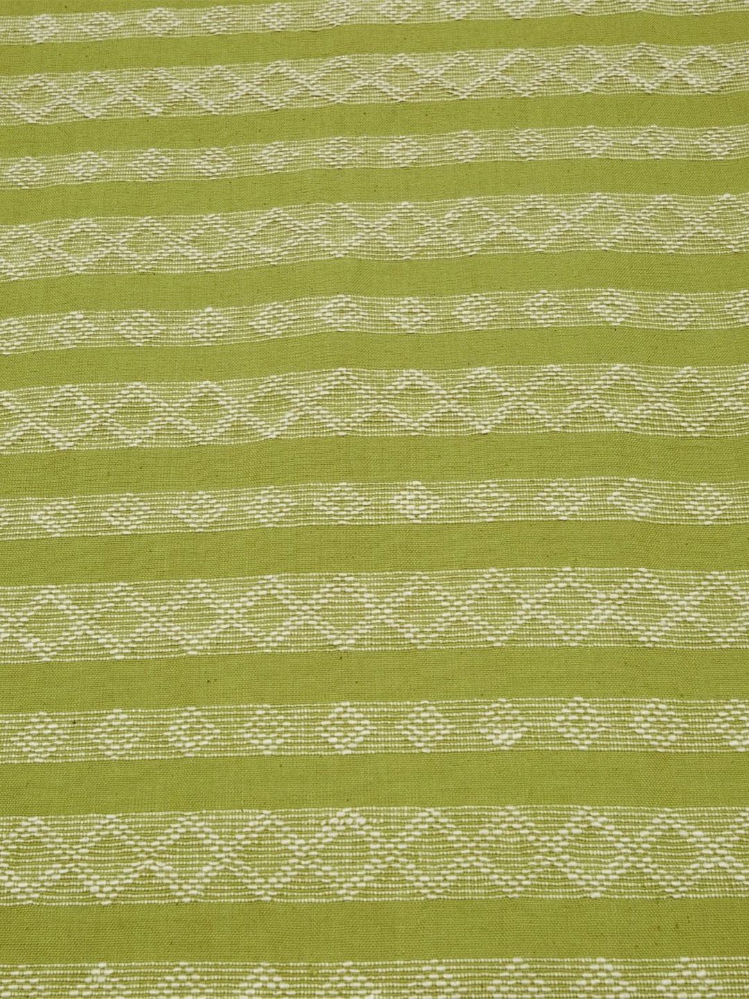 Fabindia Green & White Woven Designed 230 GSM Queen BedCover-image-23