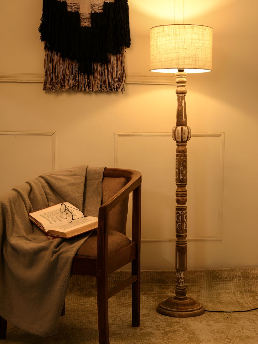 green girgit White Wooden Floor Lamps-picture-37