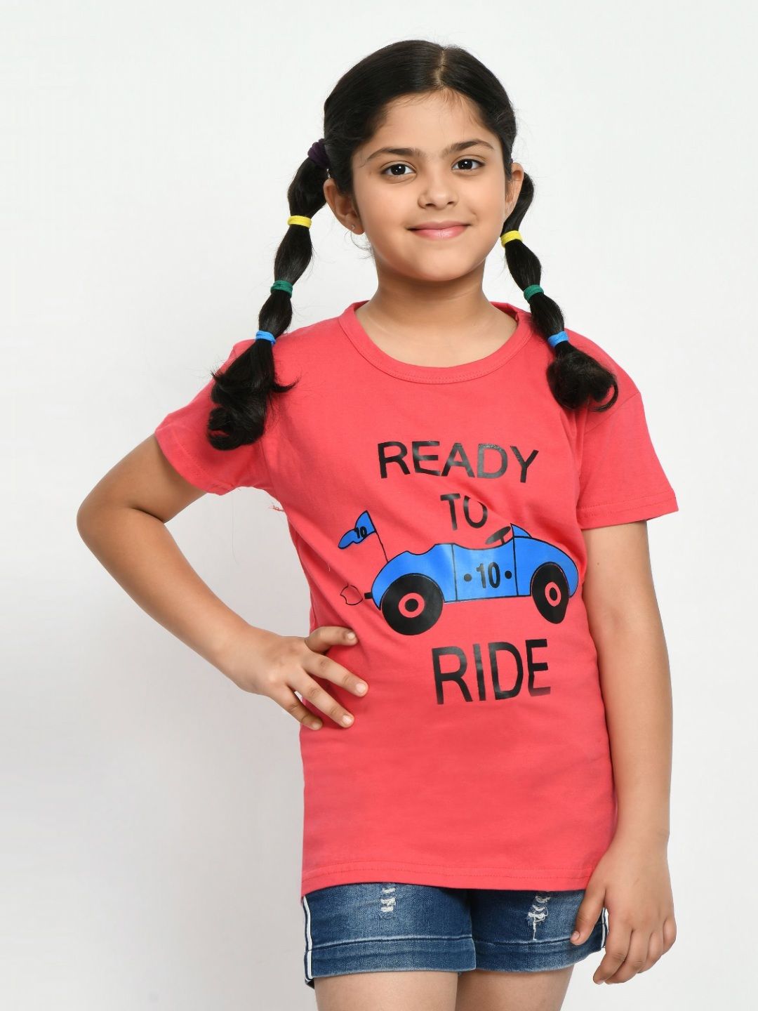 BAESD Girls Typography Printed Applique T-shirt-picture-25