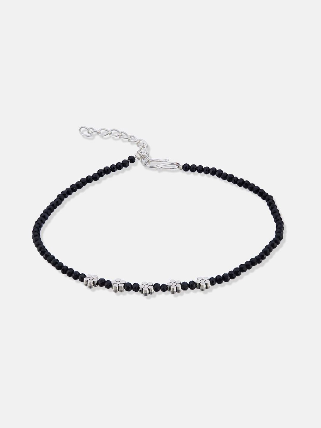 ATIBELLE Set Of 2  Silver-Plated Artificial Beads Anklet