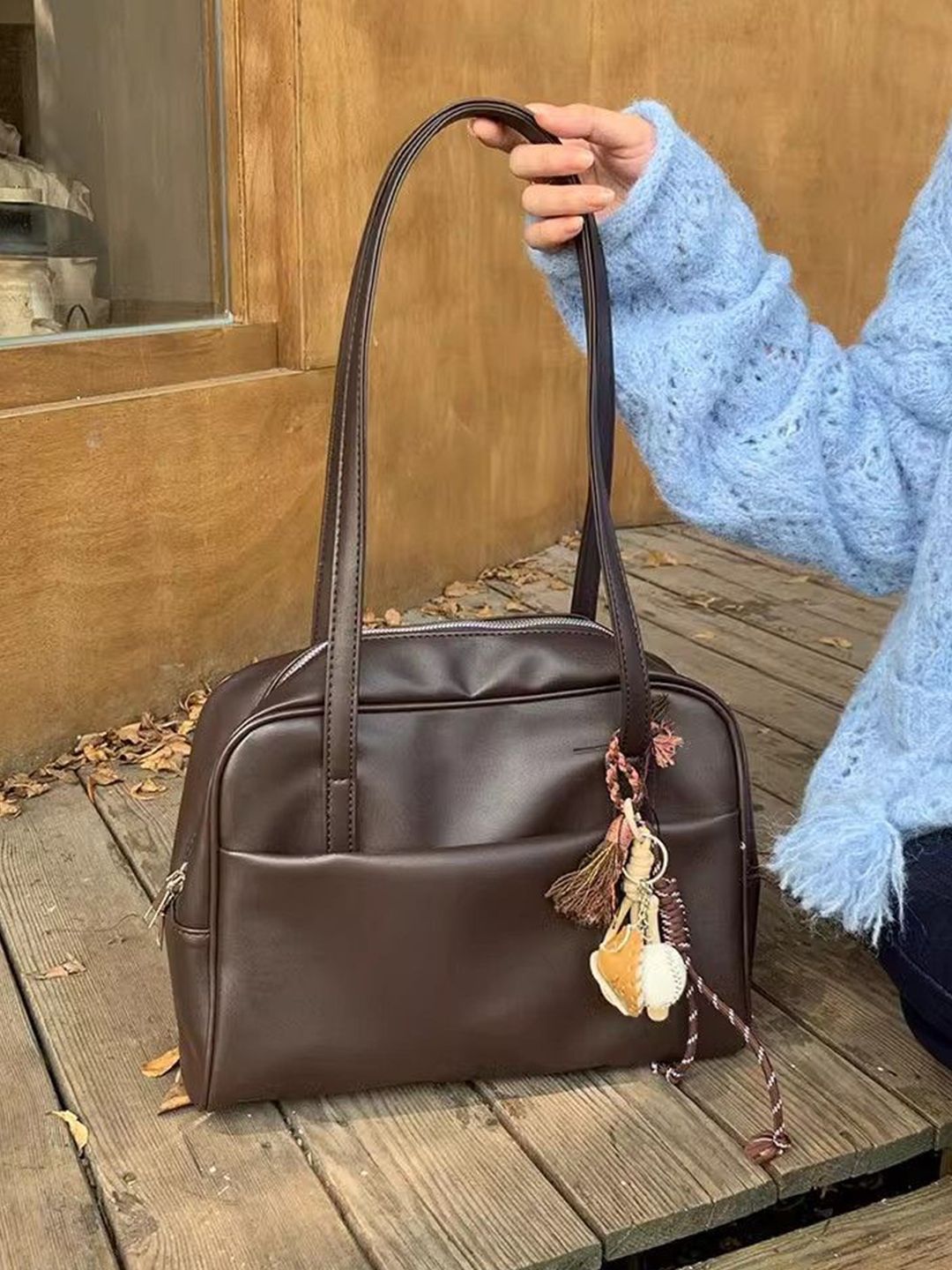 corsica DressBerry PU Structured Shoulder Bag with Cut Work-picture-32