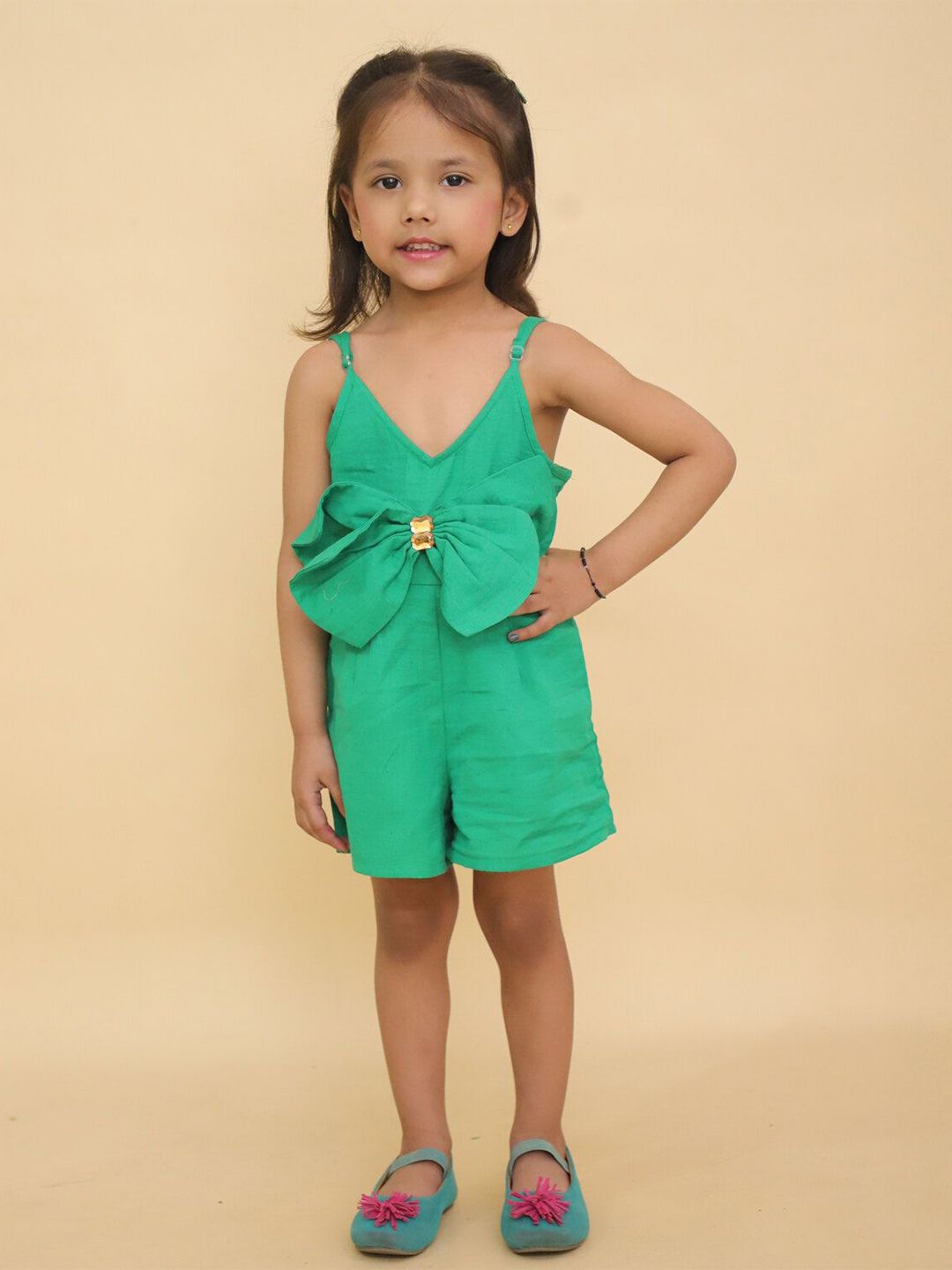 LITTLE GINNIE Girls Cotton Sleeveless Jumpsuit-picture-19