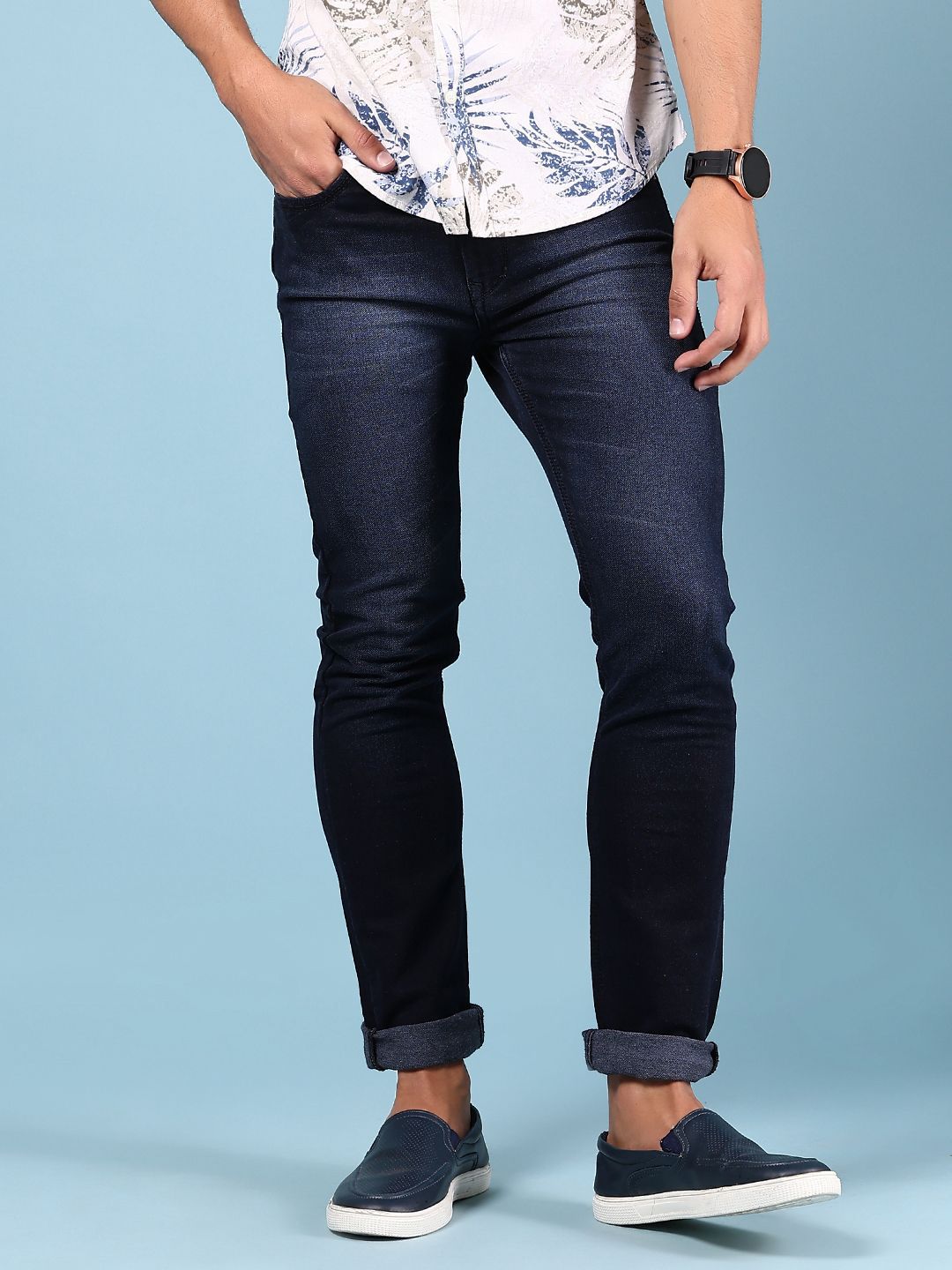 V-Mart Men Regular Fit Mid-Rise Light Fade Jeans-picture-50