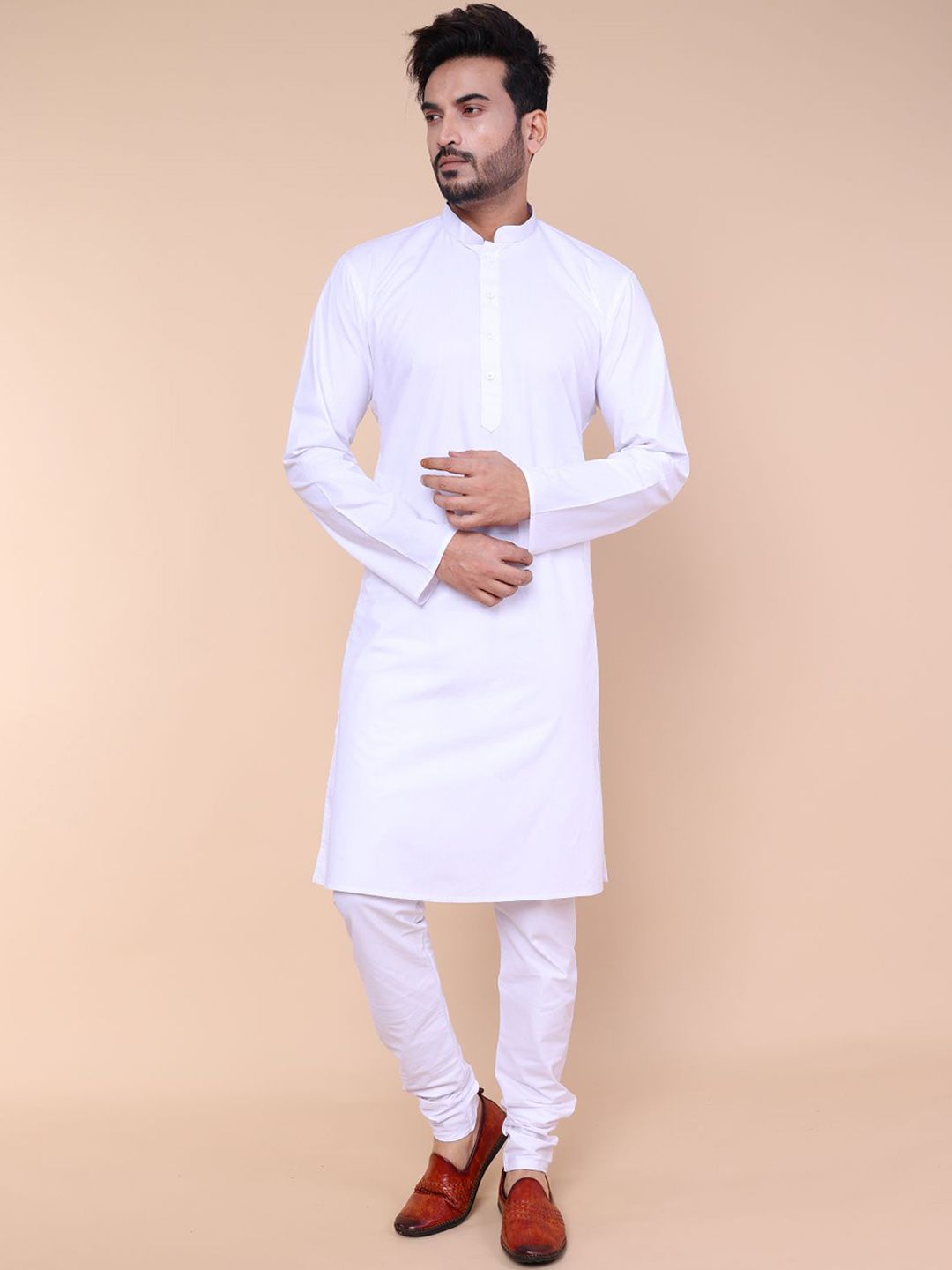 W & G Men Regular Pure Cotton Kurta with Churidar-picture-22
