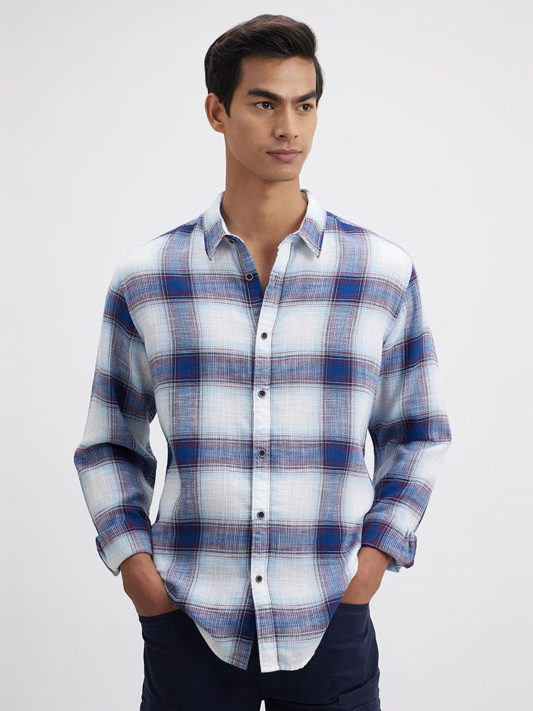 Pepe Jeans Men Tartan Checks Opaque Checked Casual Shirt-picture-20