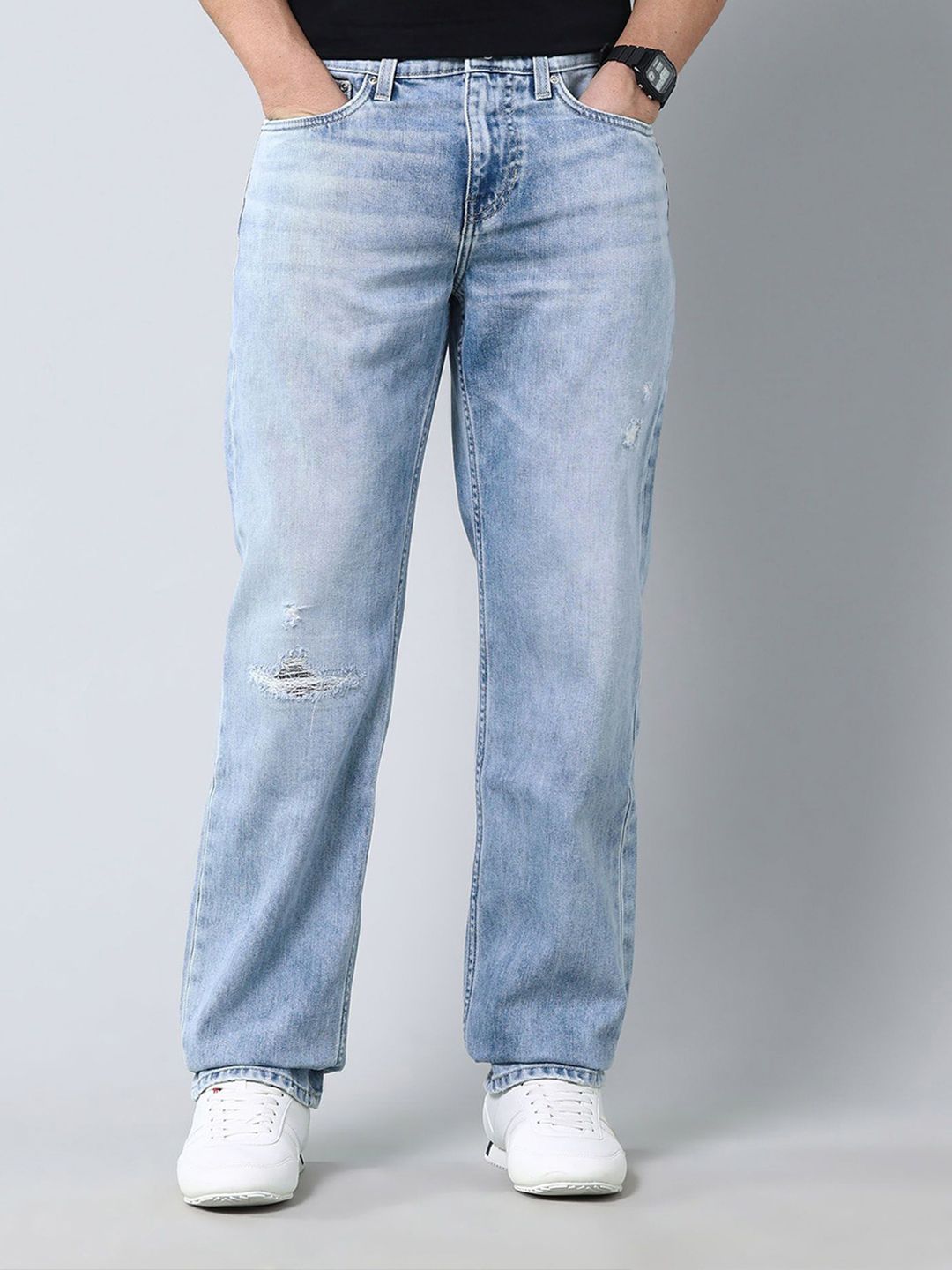 U.S. Polo Assn. Denim Co. Vintage Men Relaxed Fit Low Distress Light Fade Cotton Jeans-picture-28