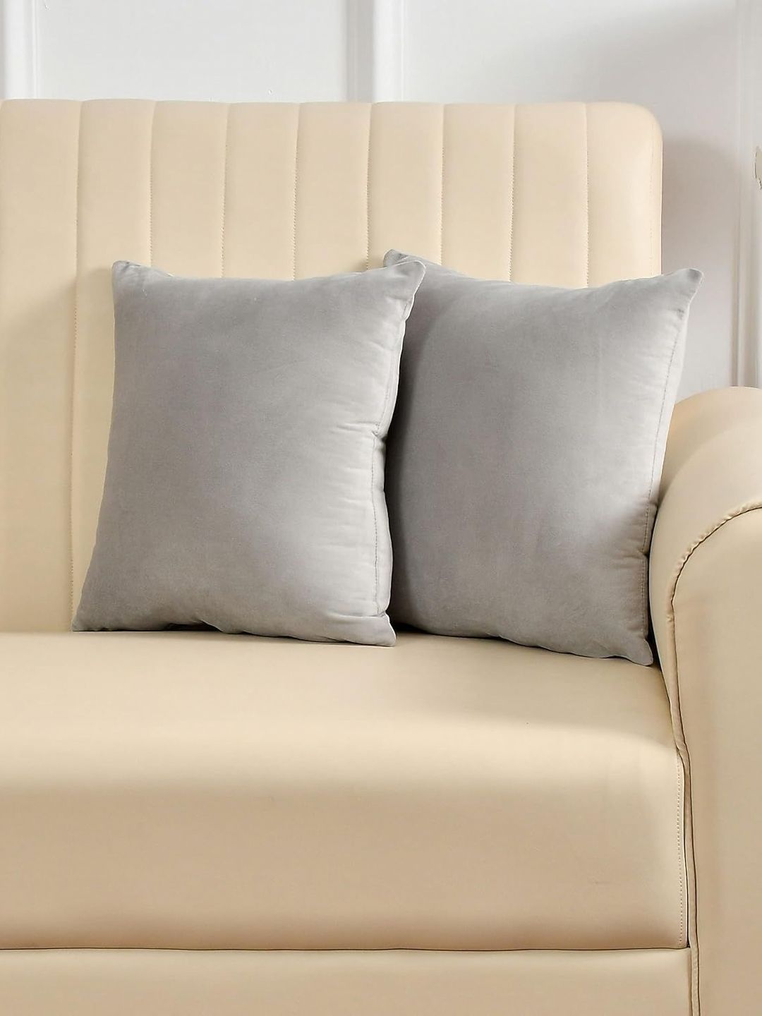 Shadowkart Grey 2 Pieces Square Cushion Covers-image-7