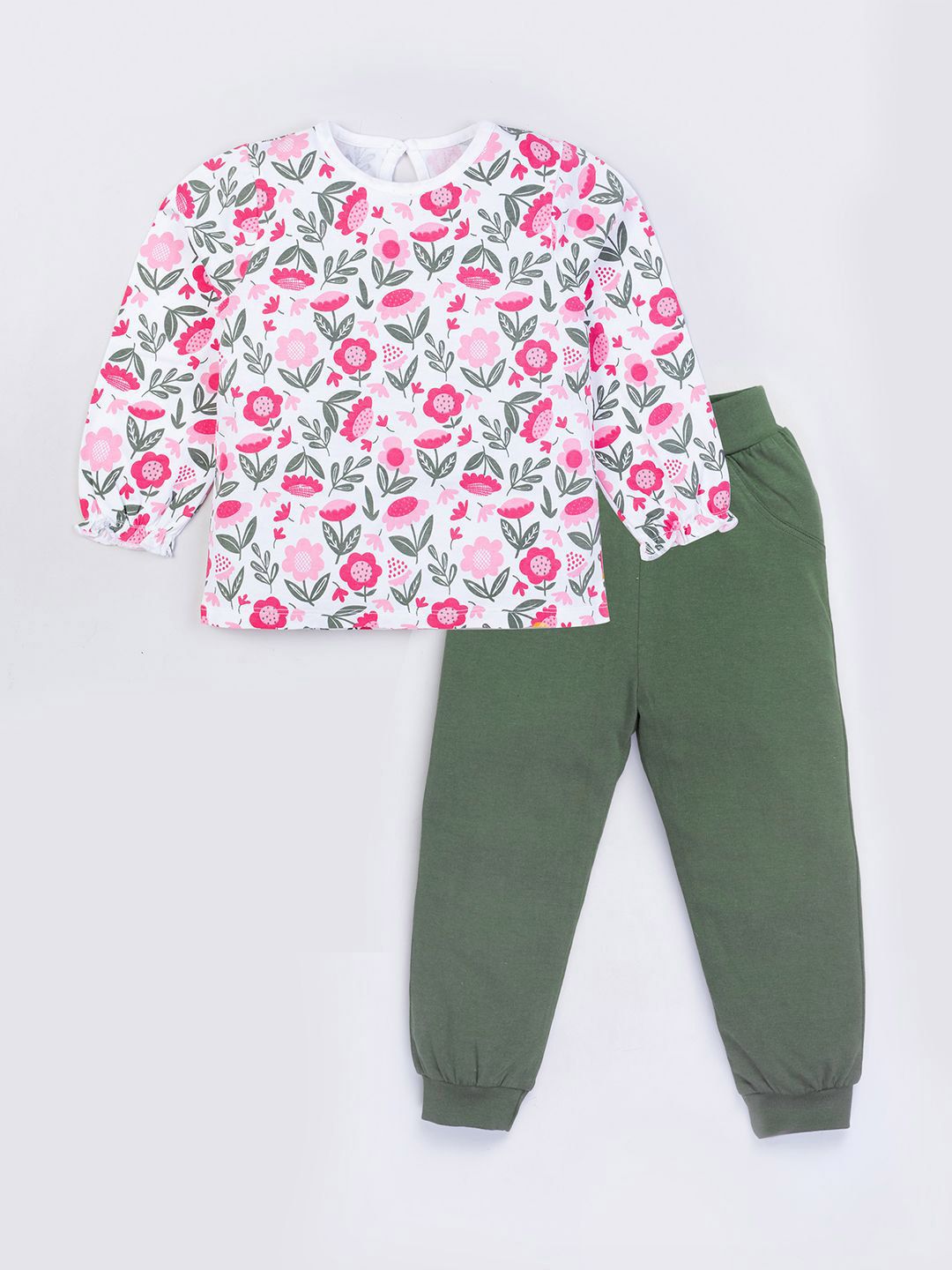 YK Girls Printed Pure Cotton Top With Pyjamas-picture-37