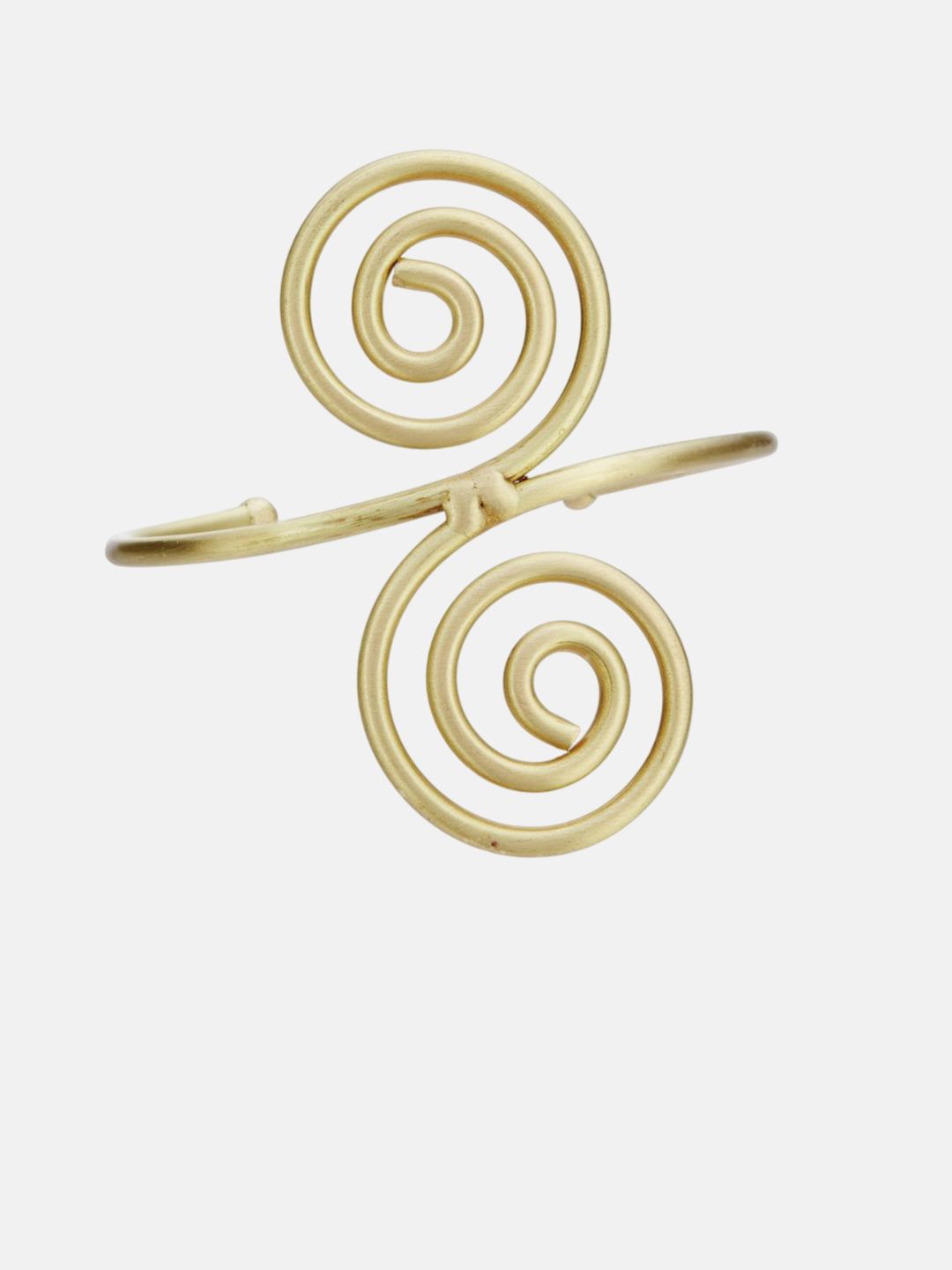 ATIBELLE Set Of 2 Gold Plated & Wavy-Shaped Textured Contemporary Bracelets