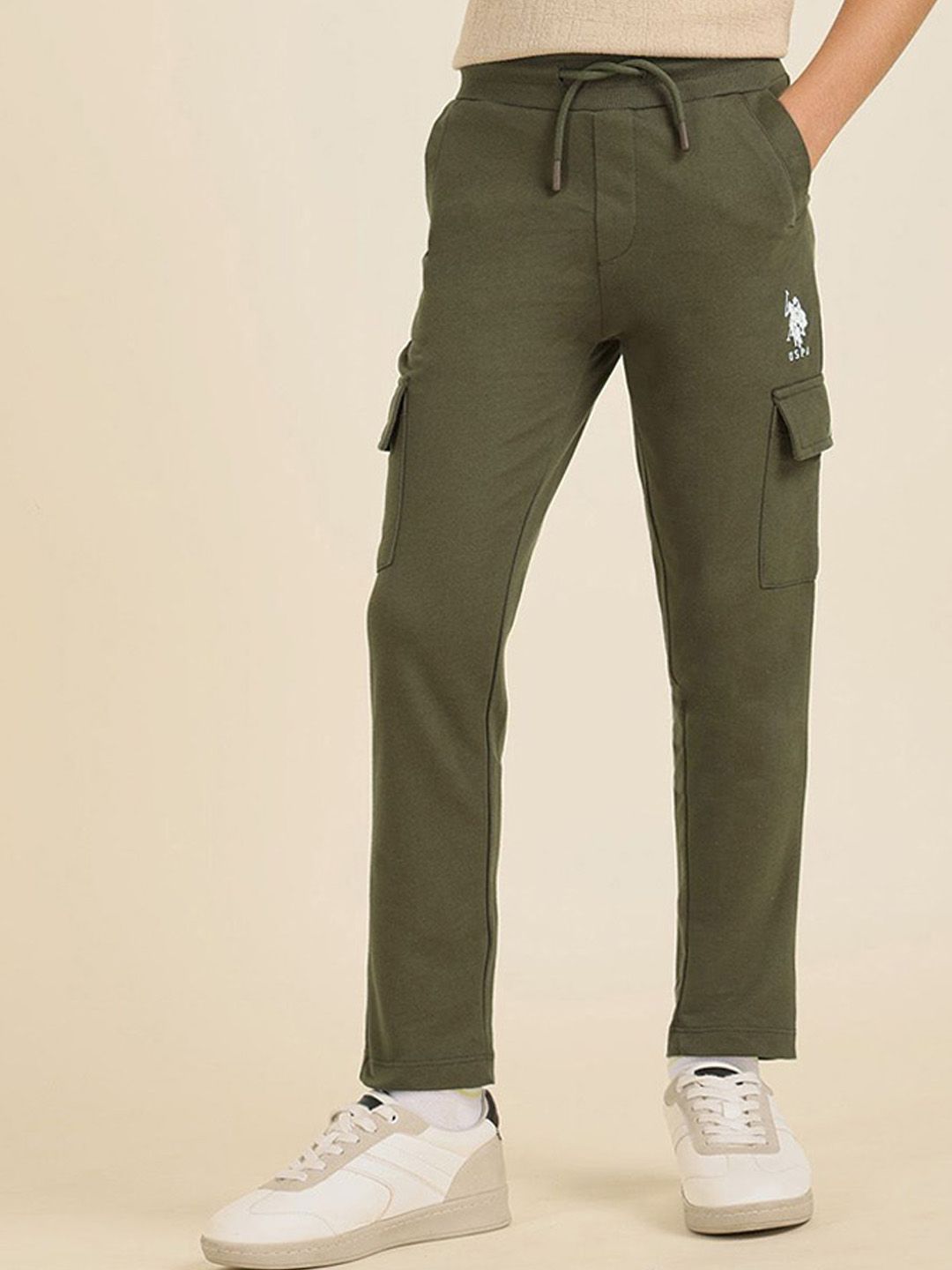 U.S. Polo Assn. Kids Boys Pure Cotton Mid-Rise Track Pants-picture-11
