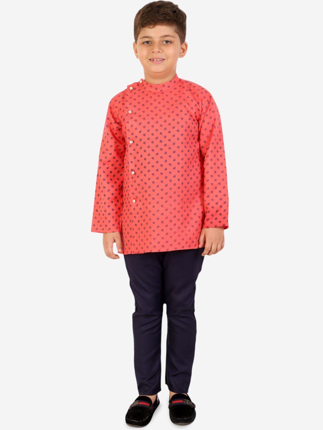 Superminis Boys Paisley Printed Regular Pure Cotton Kurta with Pyjamas-picture-45