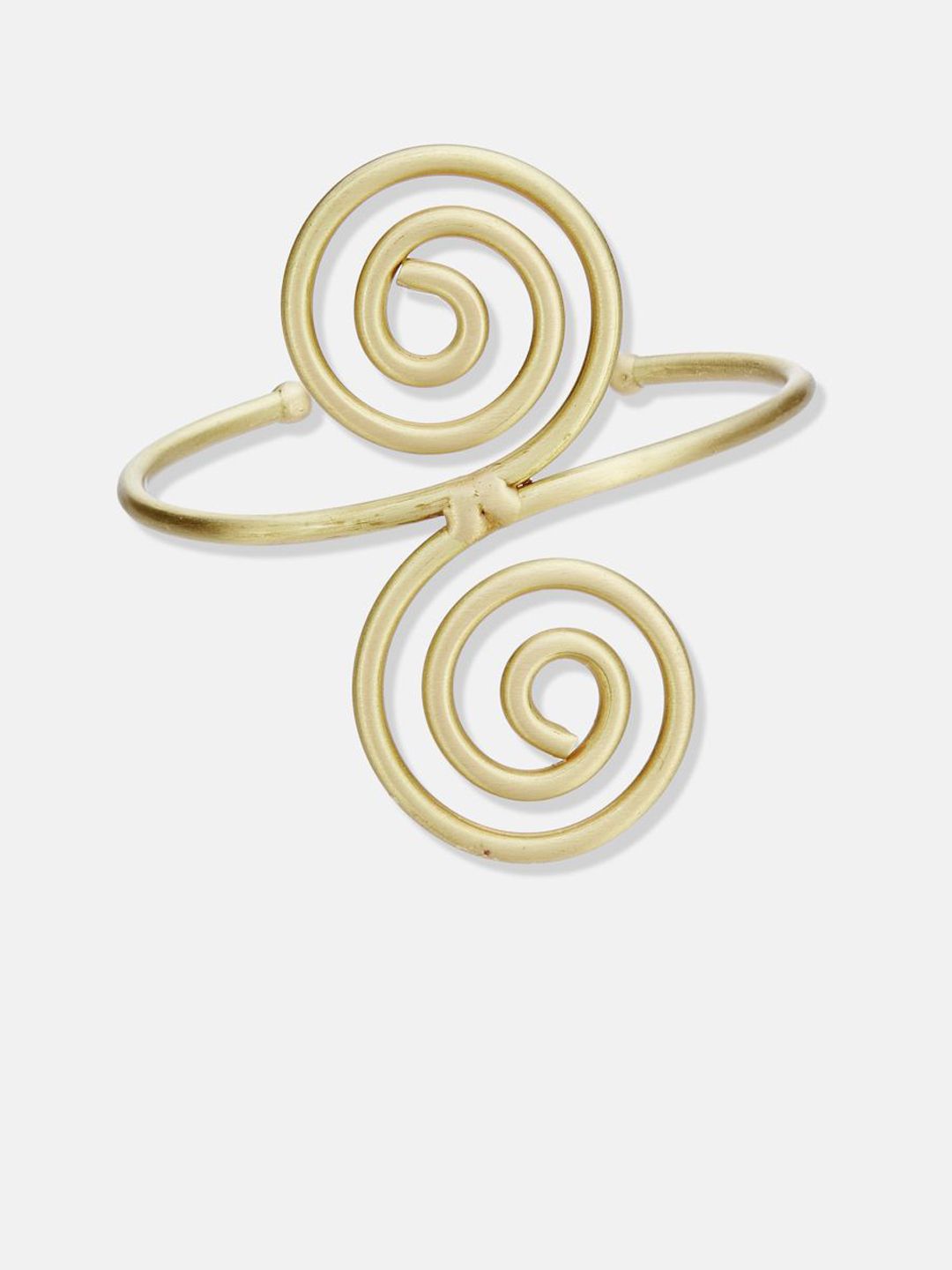 ATIBELLE Set Of 2 Gold Plated & Spiral Wavy-Shaped Textured Contemporary Bracelets