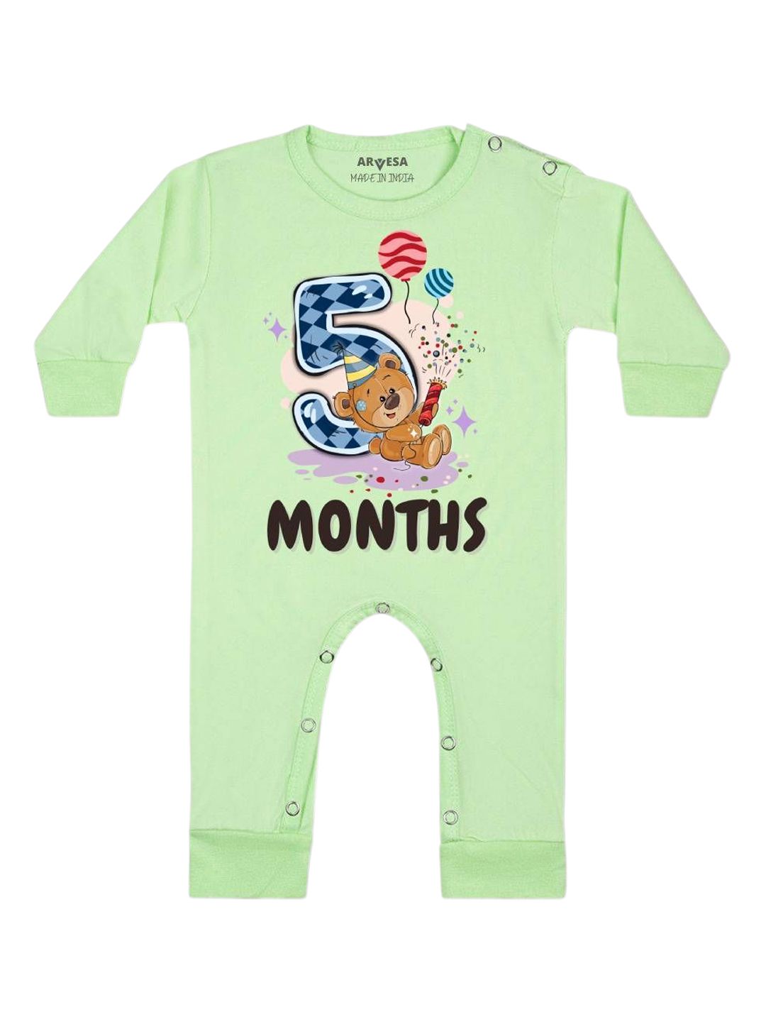 Arvesa Infants Printed Round Neck Bodysuits-picture-38