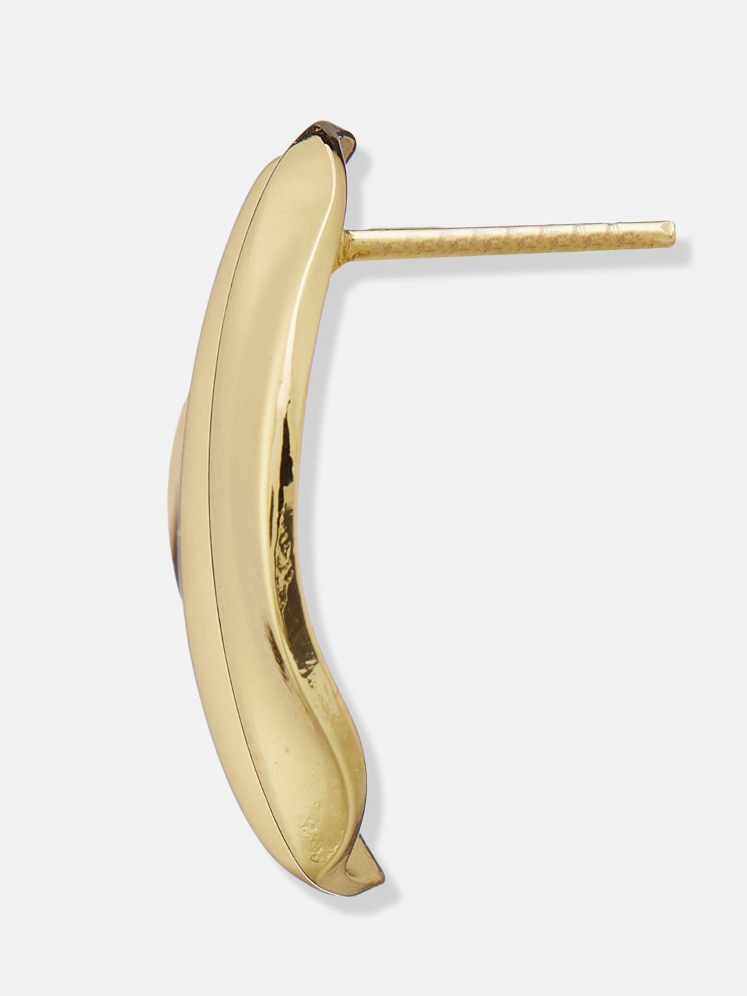 ATIBELLE Set Of 2 Gold-Plated Contemporary Shaped Textured Studs