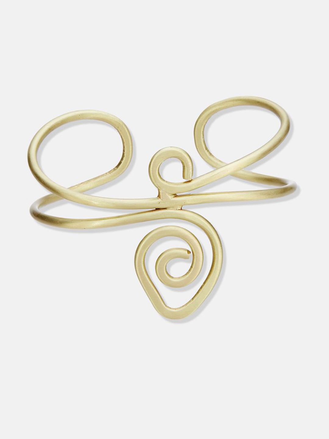 ATIBELLE Set Of 2 Gold Plated & Spiral Heart-Shaped Textured Contemporary Bracelets