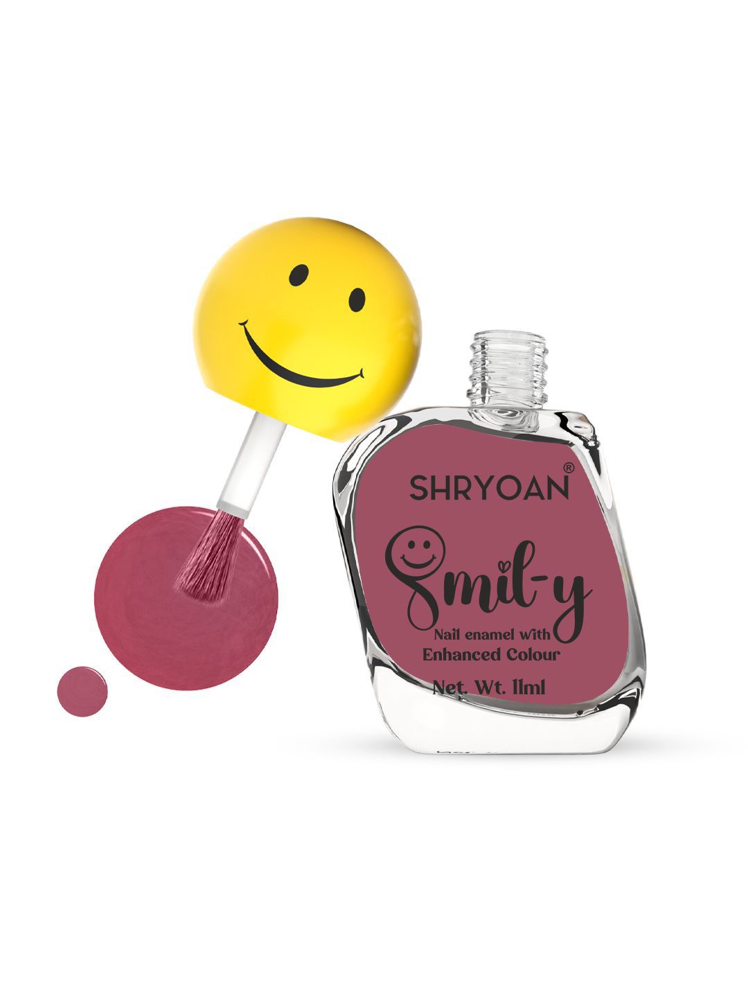 SHRYOAN Smiley Nail Paint With Enriched Color- 11 ml - Rose Vale 34-picture-38