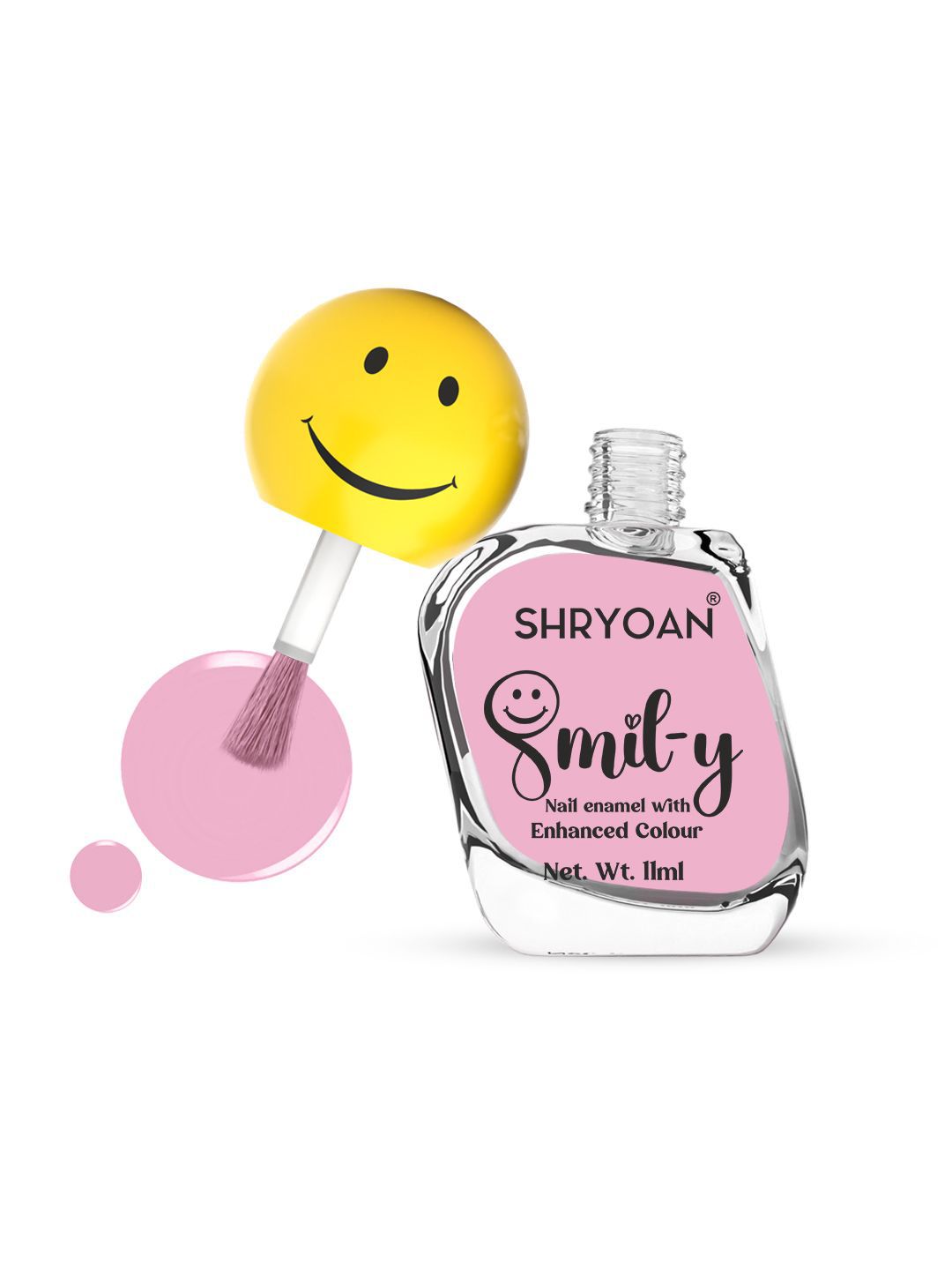 SHRYOAN Smily Ultra Glossy Long Lasting Nail Polish - 11 ml - Pink Pearl - 07-picture-29