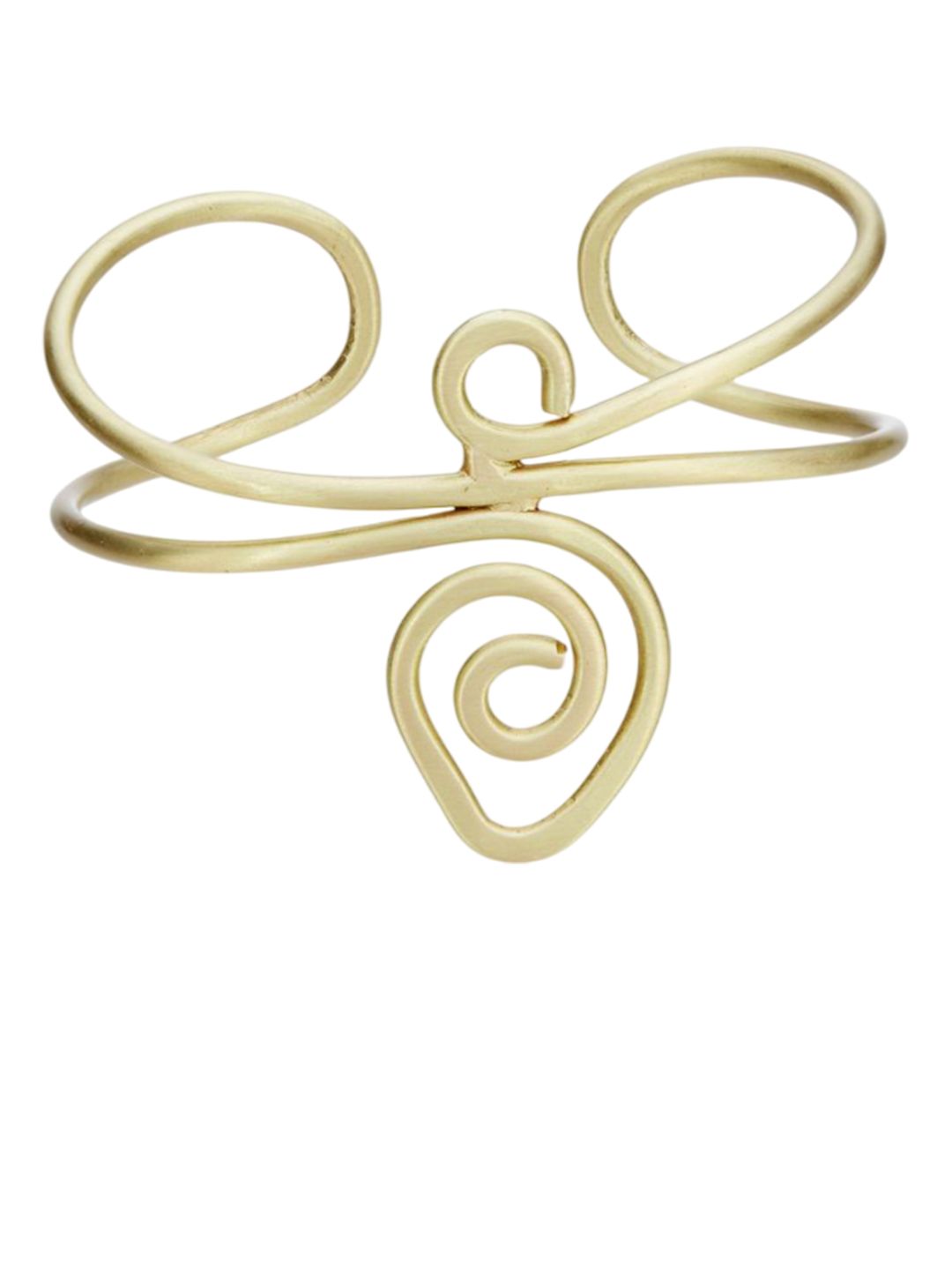 ATIBELLE Set Of 2 Gold Plated & Wavy-Shaped Textured Contemporary Bracelets