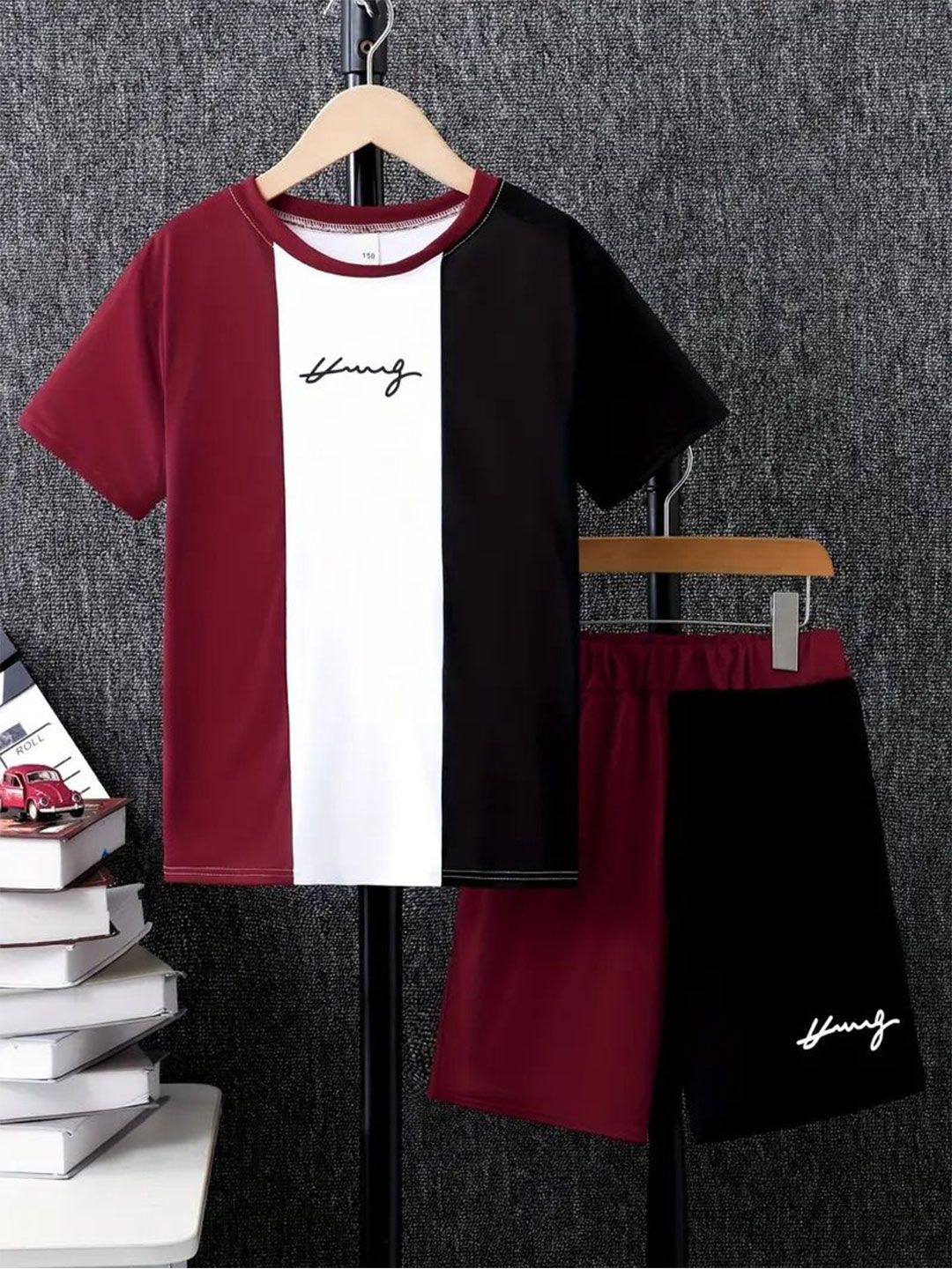 KEESOR Boys Colourblocked Round Neck T-shirt With Shorts-picture-30