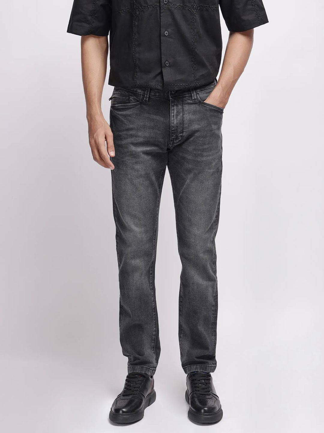 RARE RABBIT Men Oris Primary Black Jeans