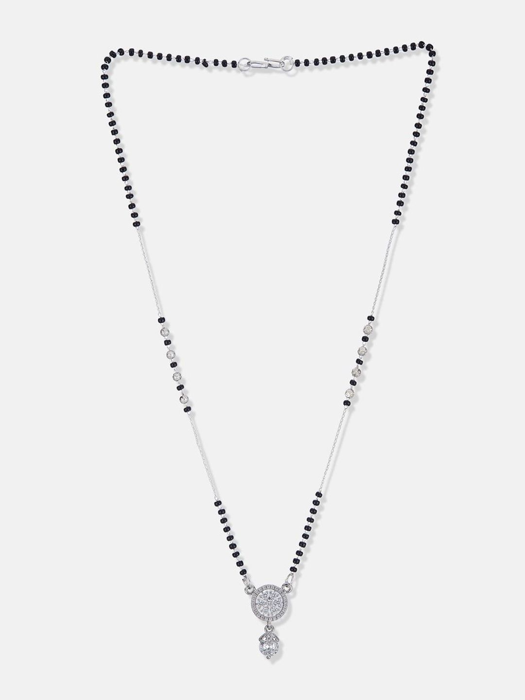 ATIBELLE Set of 2 Gold-Plated Cubic Zirconia Stones Studded and Beaded Mangalsutras