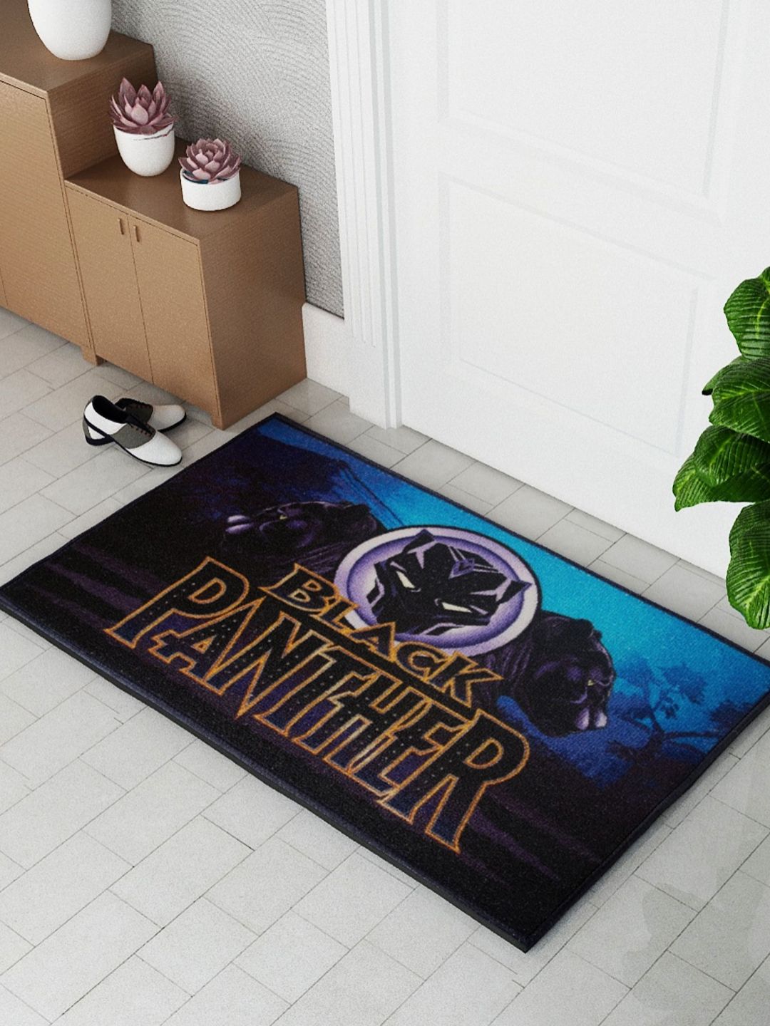 Athom Living Blue & Black Digital Printed Anti-Skid Doormat-picture-39