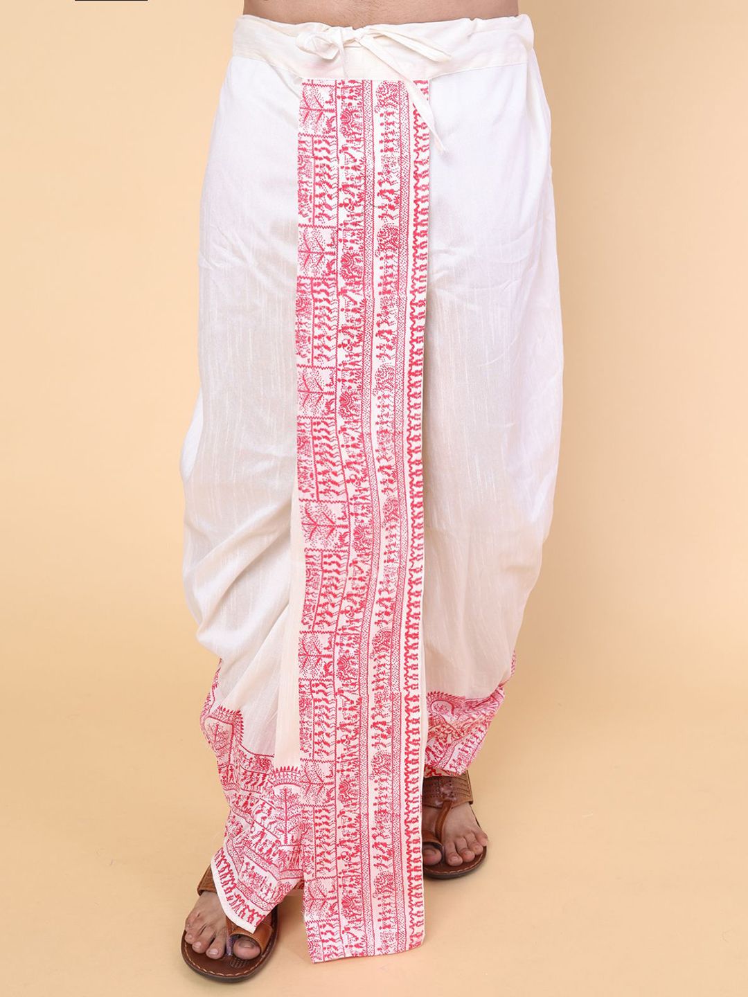 W & G Men Silk Relaxed Fit Embroidered Ethnic Designer Dhoti-picture-2
