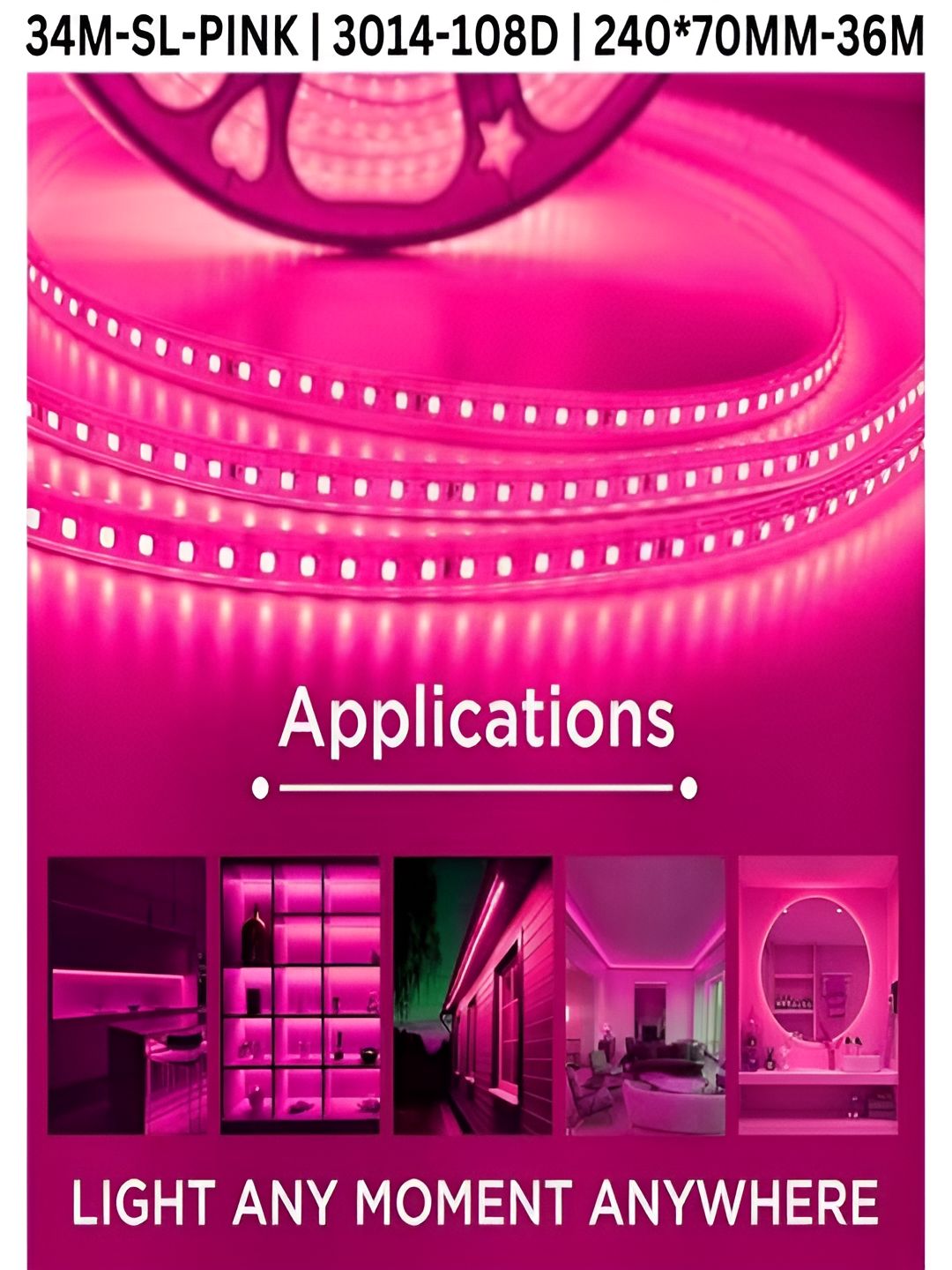 KAVYARA Pink Rice-Shaped LED Strip Lights34 m-picture-29